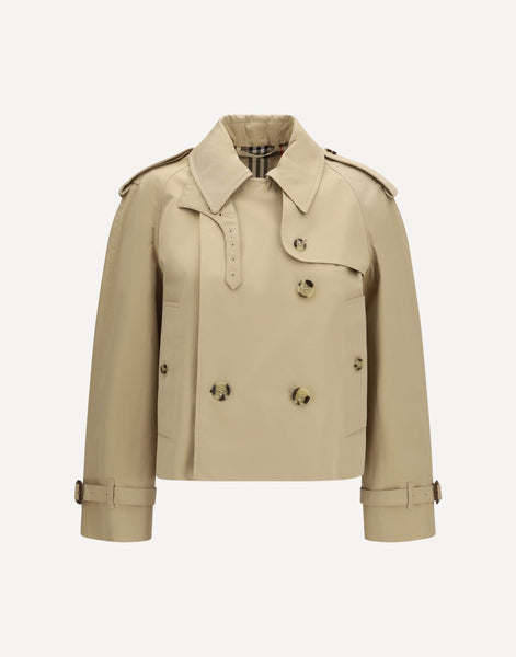 Burberry Mayfair Cropped Trench Jacket Gabardine | Sendegaro FR