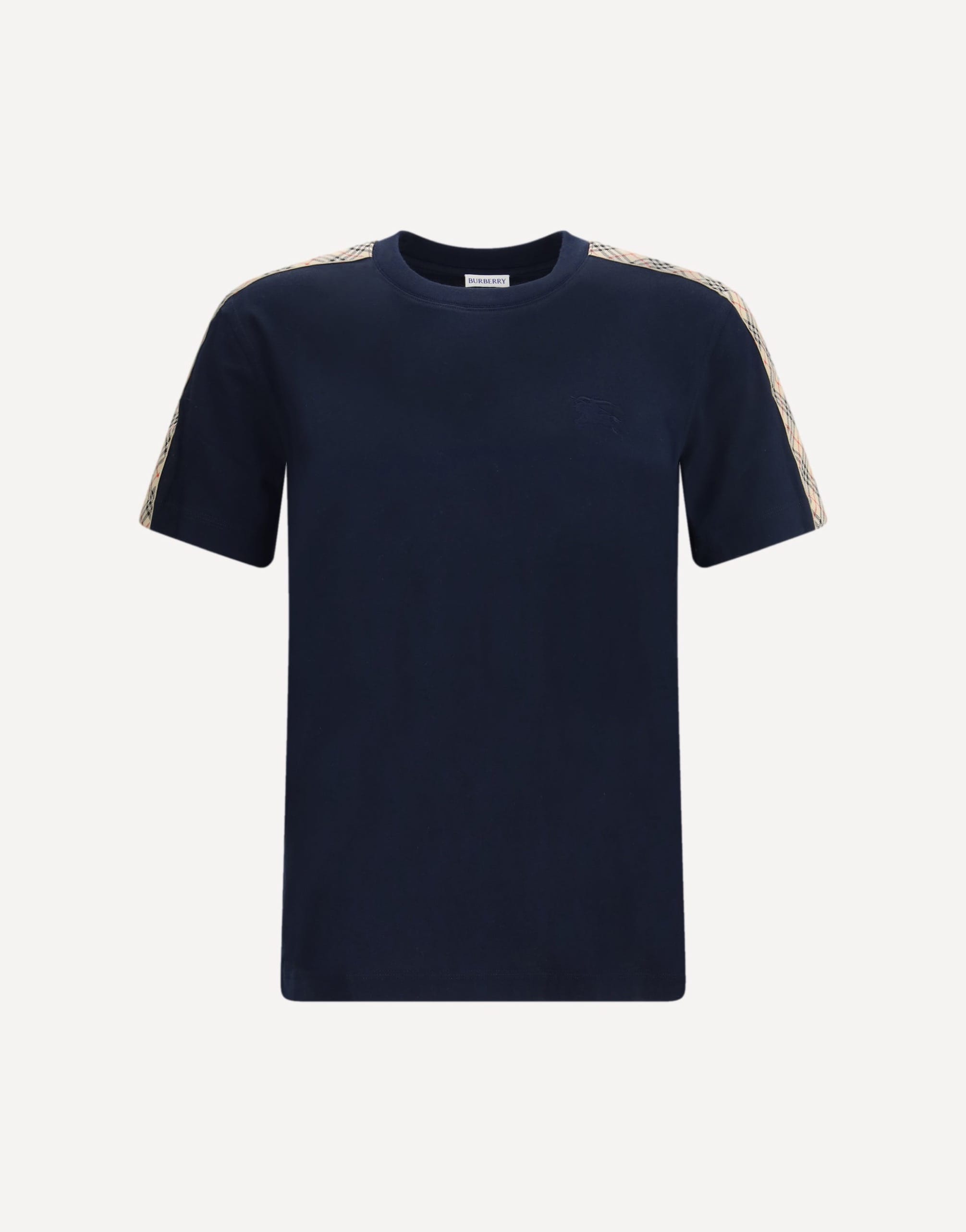 Burberry Short-Sleeved T-Shirt With Burberry Check Shoulder Stripes