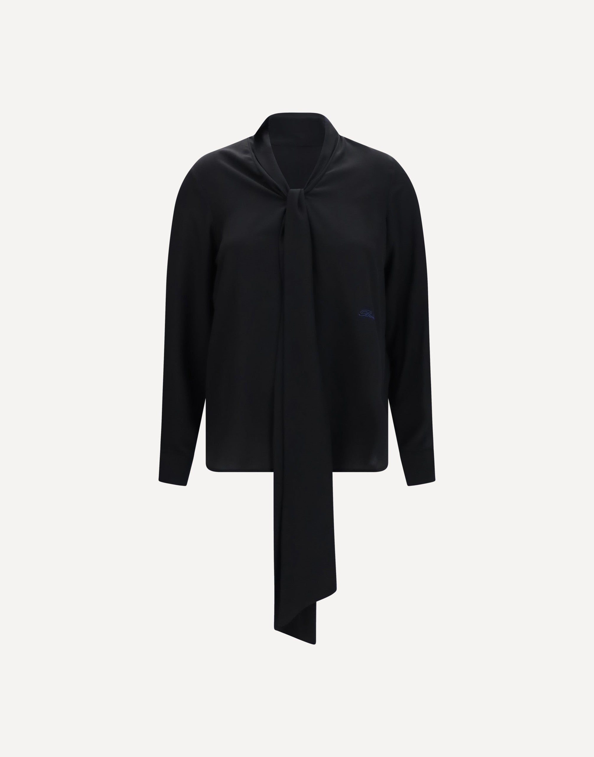 Burberry 자수 로고 실크 블라우스