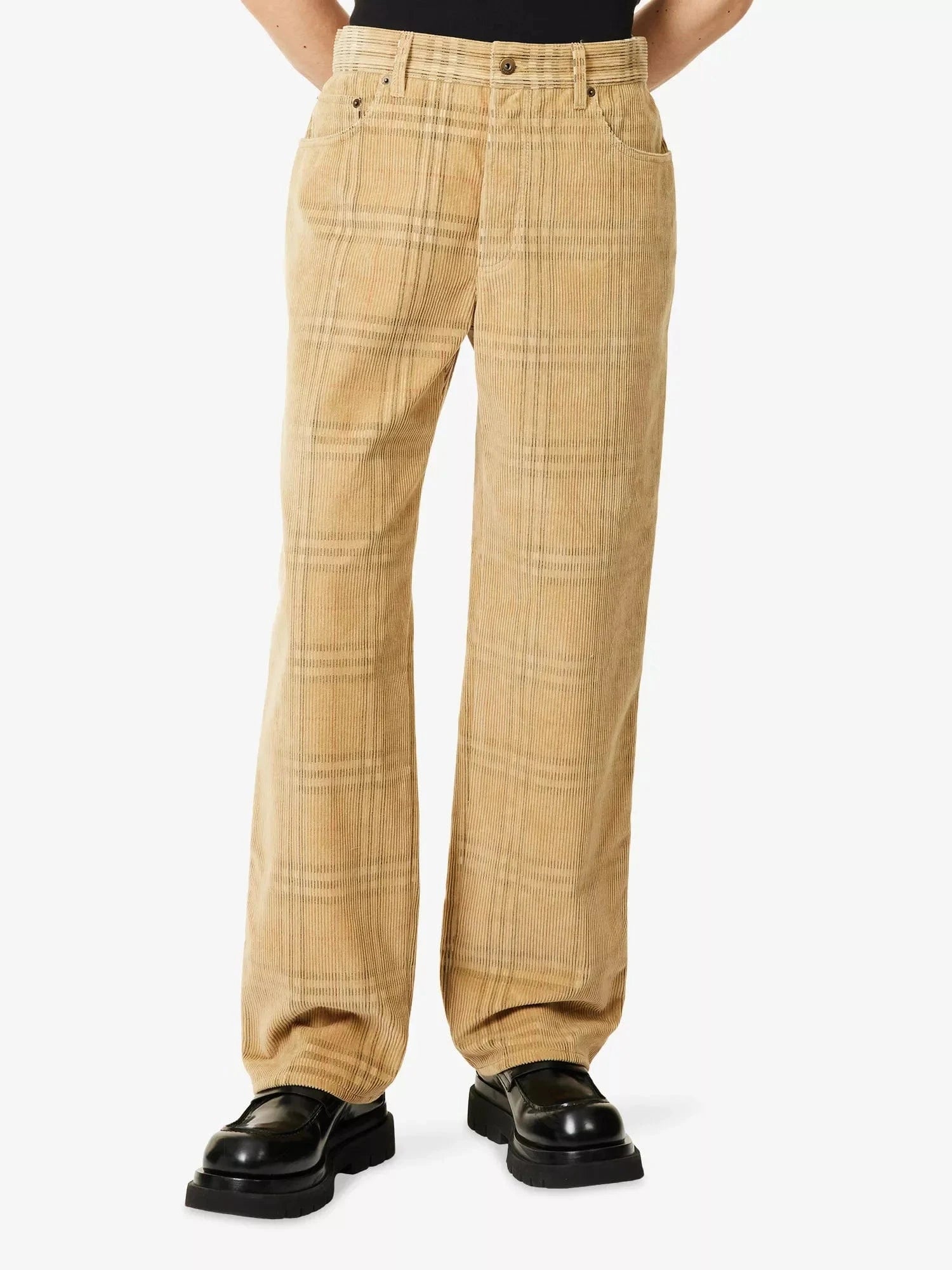 Burberry Straight-Leg Checked Corduroy Trousers