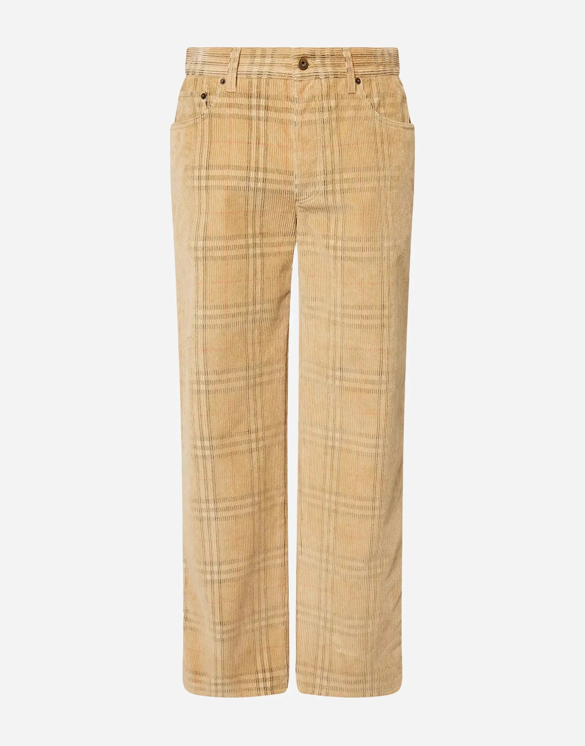 Burberry Straight-Leg Checked Corduroy Trousers