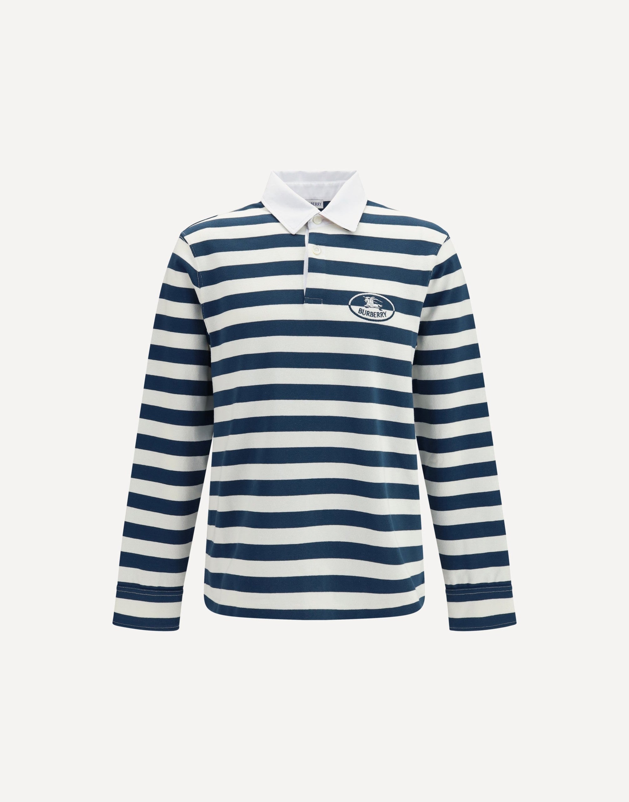 Burberry Striped Long-Sleeve Cotton Polo
