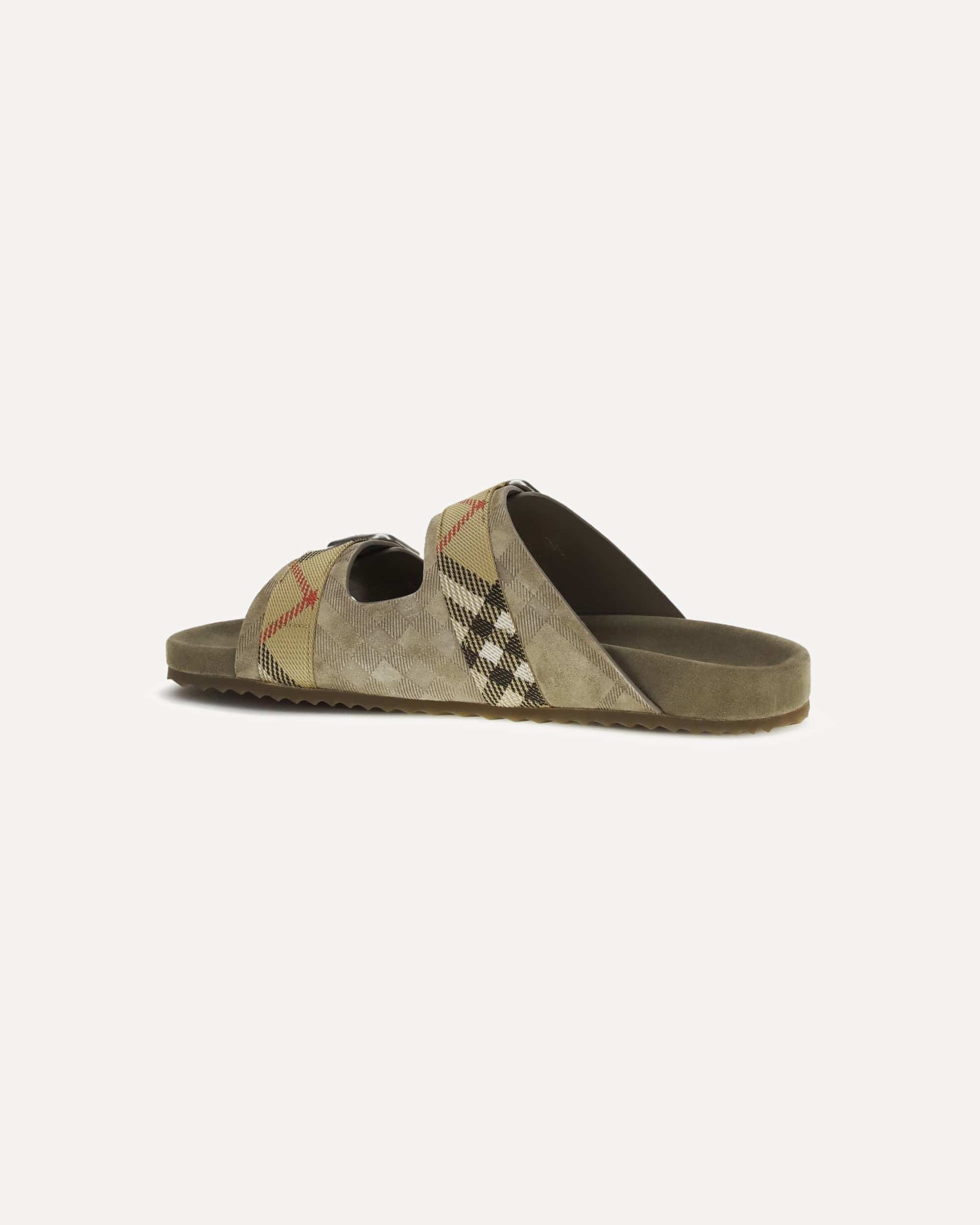 Burberry Urchin Suede Check Sandals
