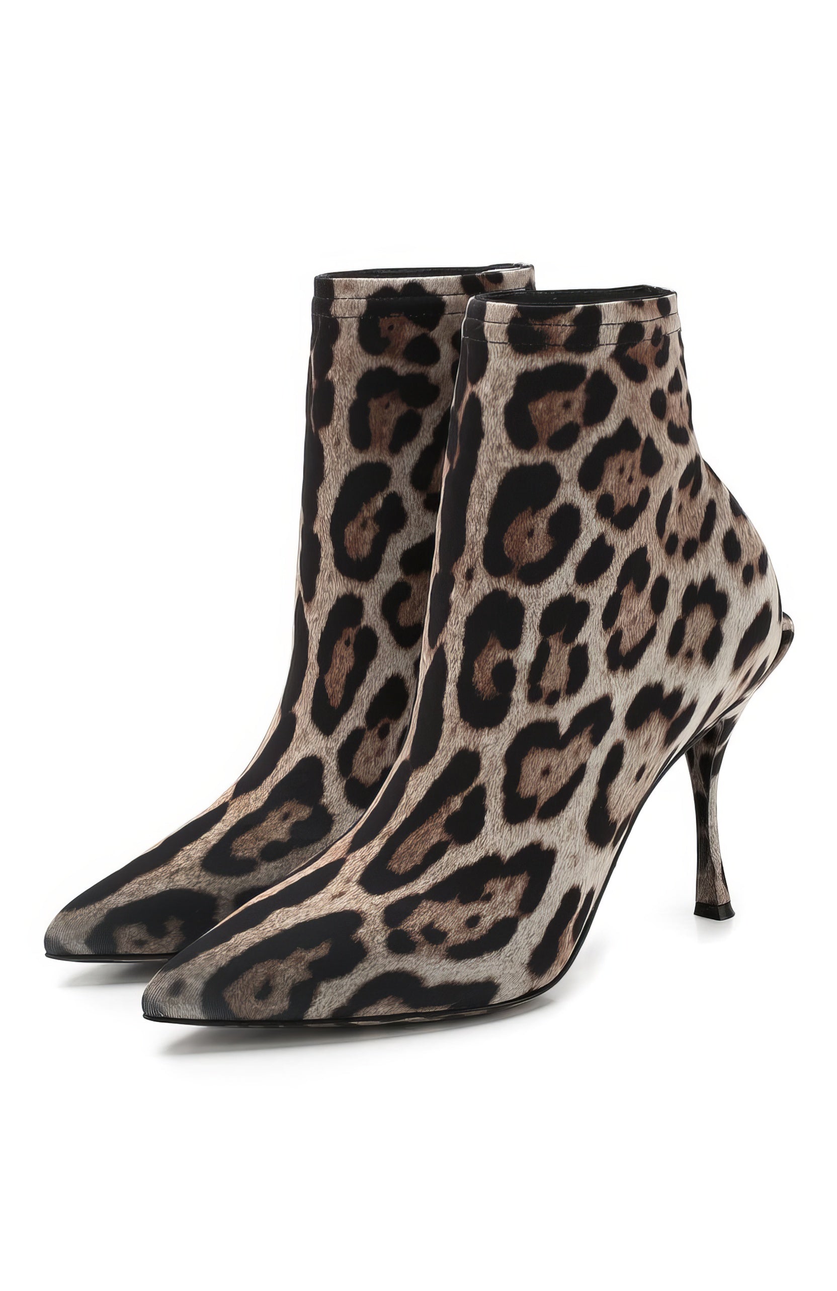 Leopard Print High-Heel Booties