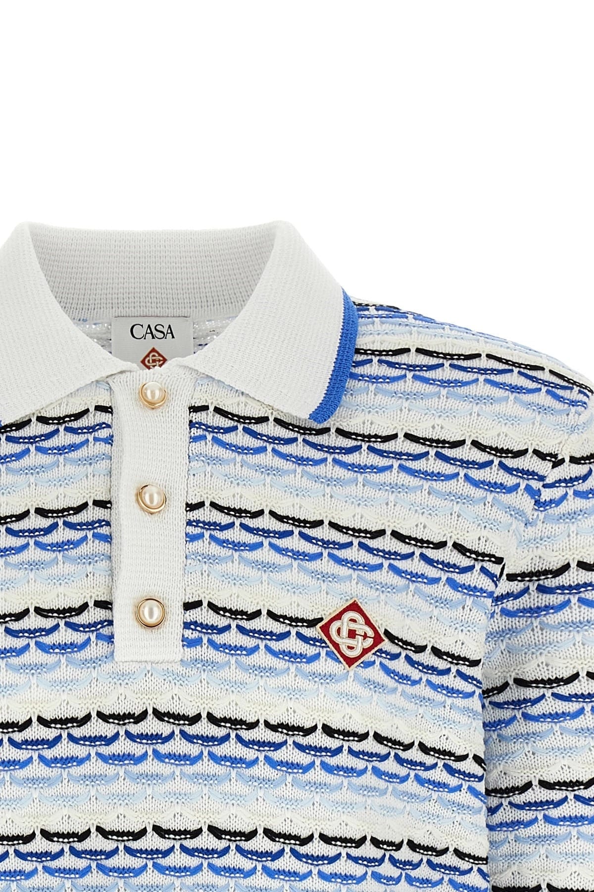 Casablanca Casablanca Tuck Stitch Long Sleeve Polo