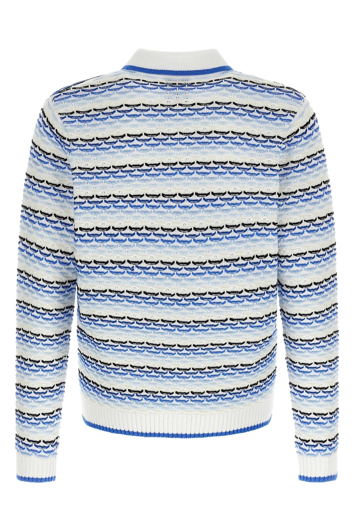 Casablanca Tuck Stitch Long Sleeve Polo - alternate view