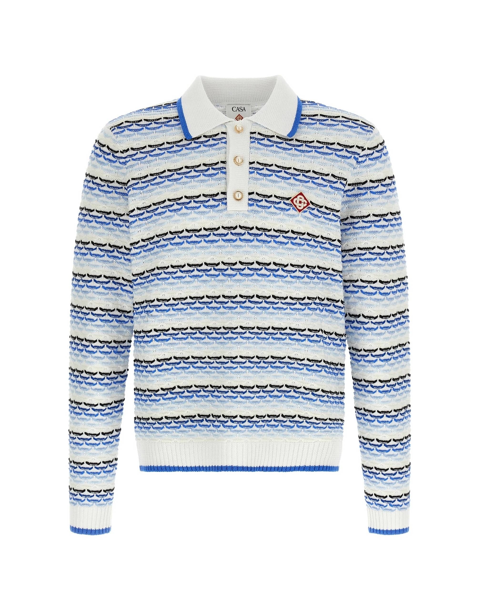 Casablanca Casablanca Tuck Stitch Long Sleeve Polo
