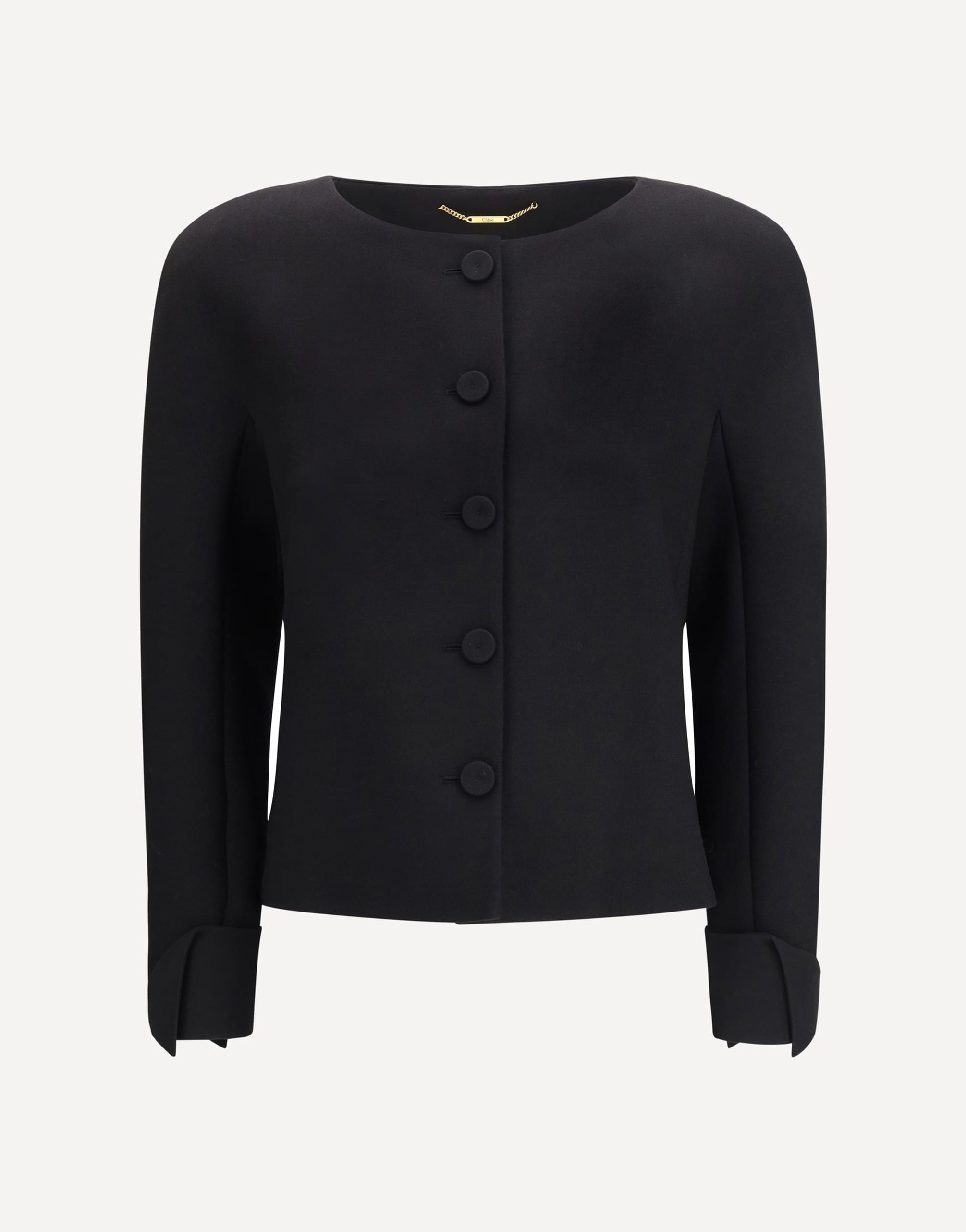 Chloé Chloé Collarless Fitted Wool Crêpe Jacket