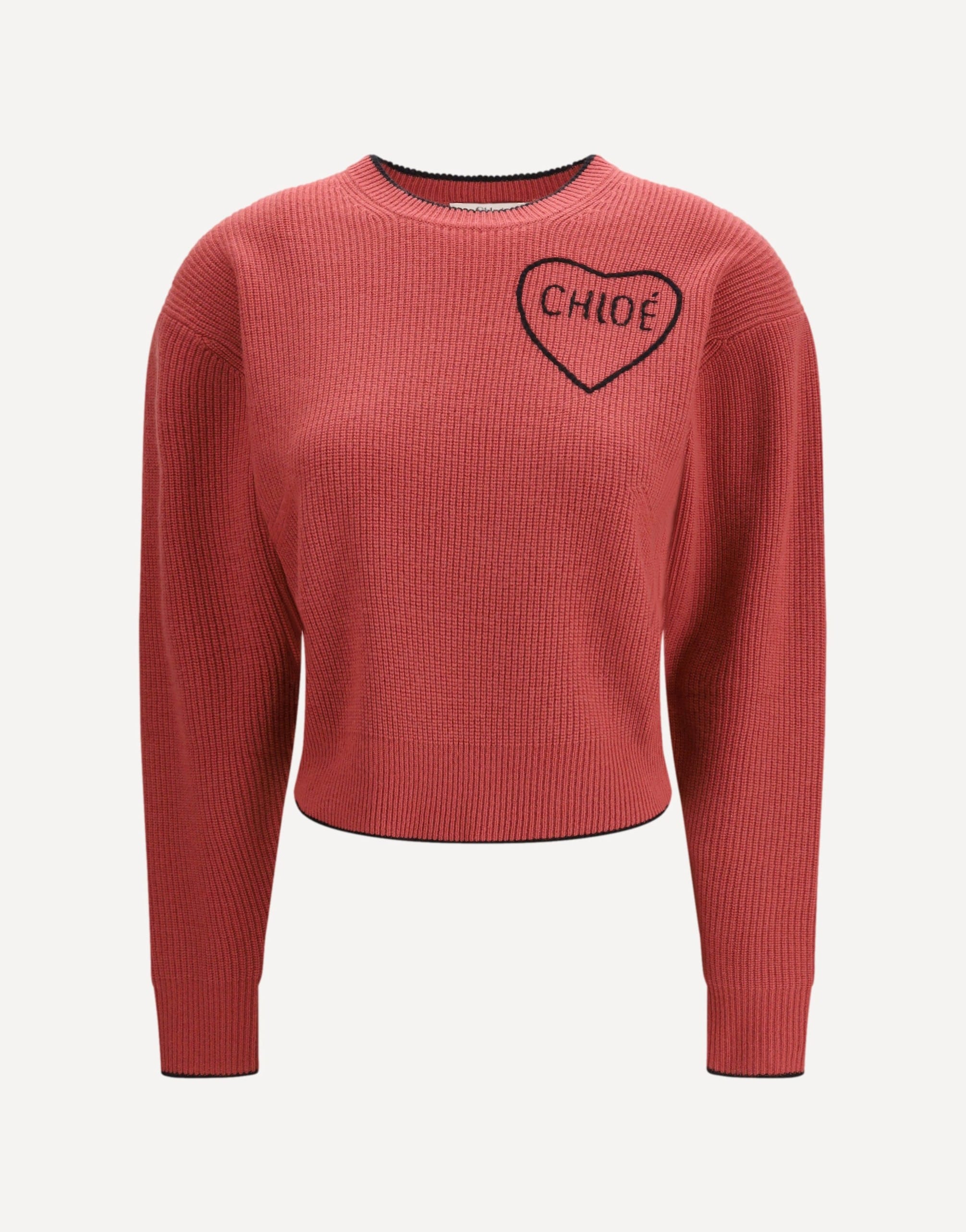 Chloé Embroidered Heart Cropped Pullover