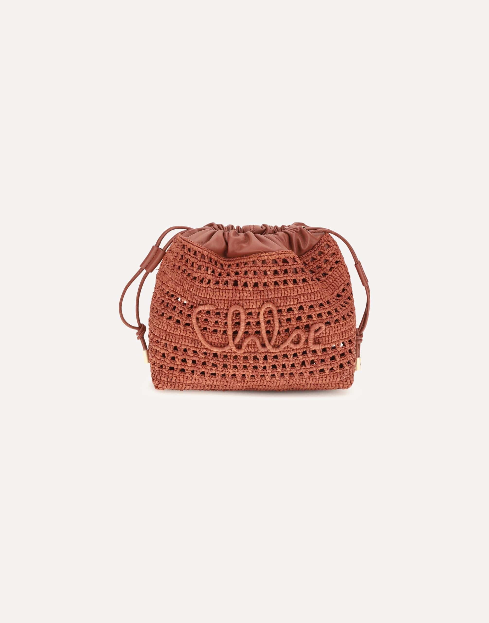 Chloé Chloé Raffia Drawstring Shoulder Bag