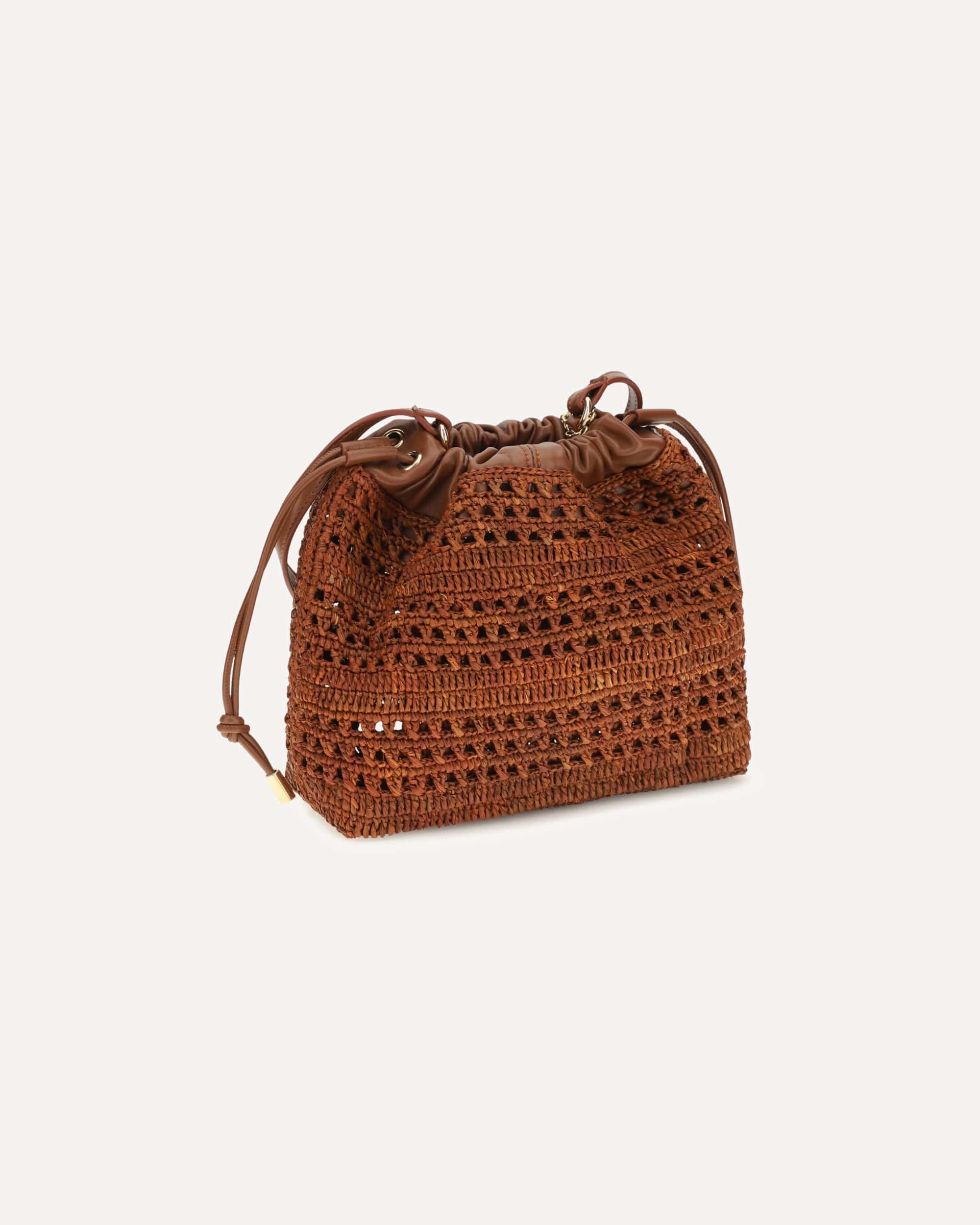 Chloé Chloé Raffia Drawstring Shoulder Bag