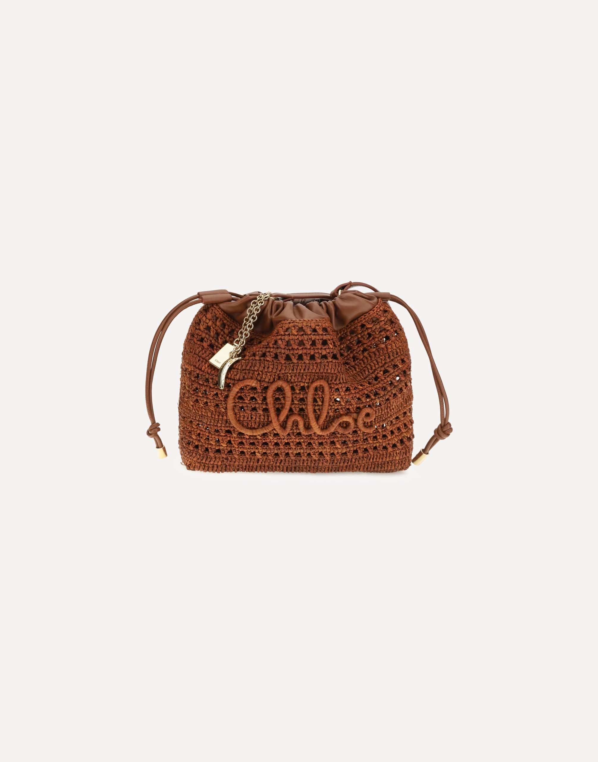 Chloé Chloé Raffia Drawstring Shoulder Bag