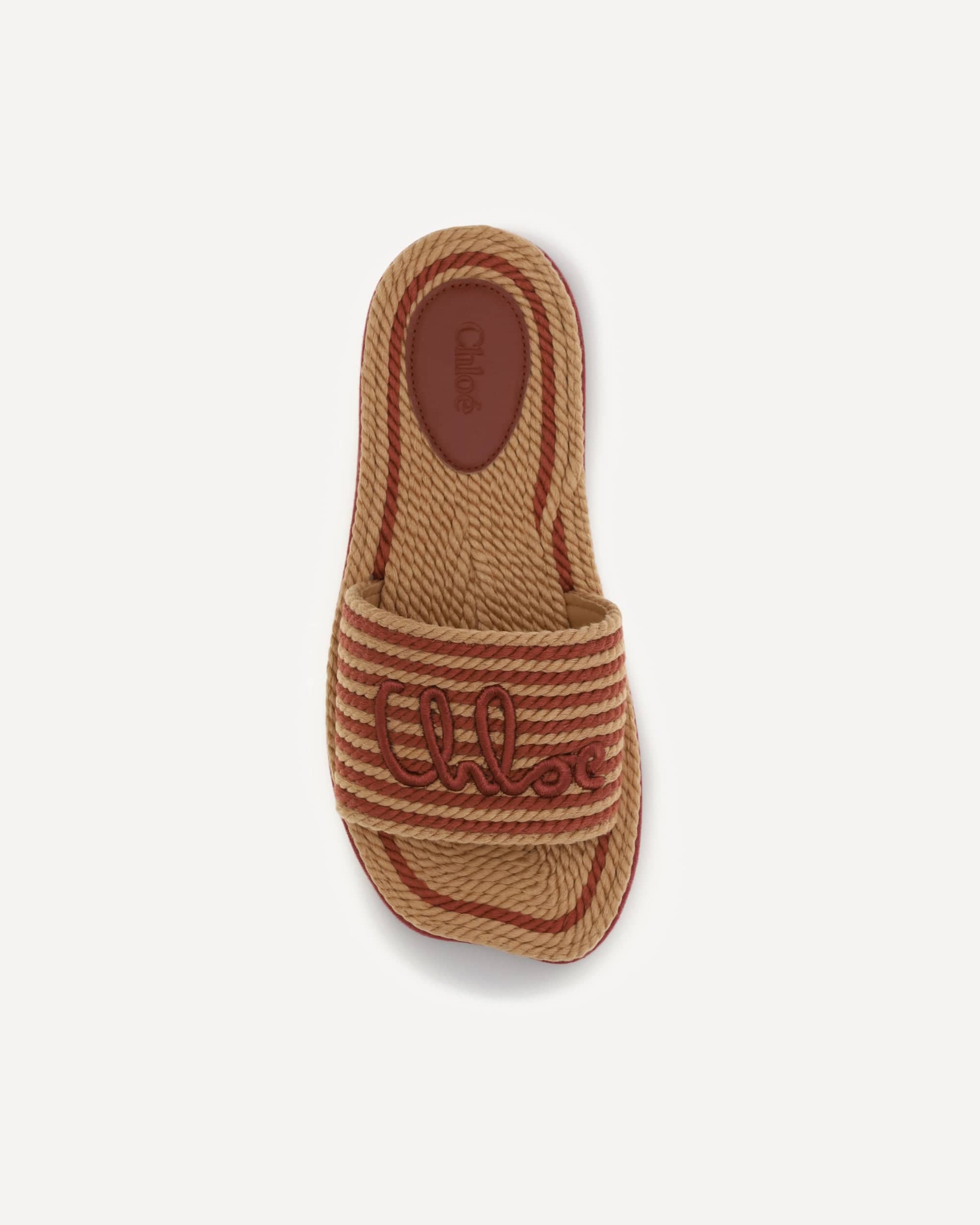 Chloé Raffia Sandals With Wavy Sole