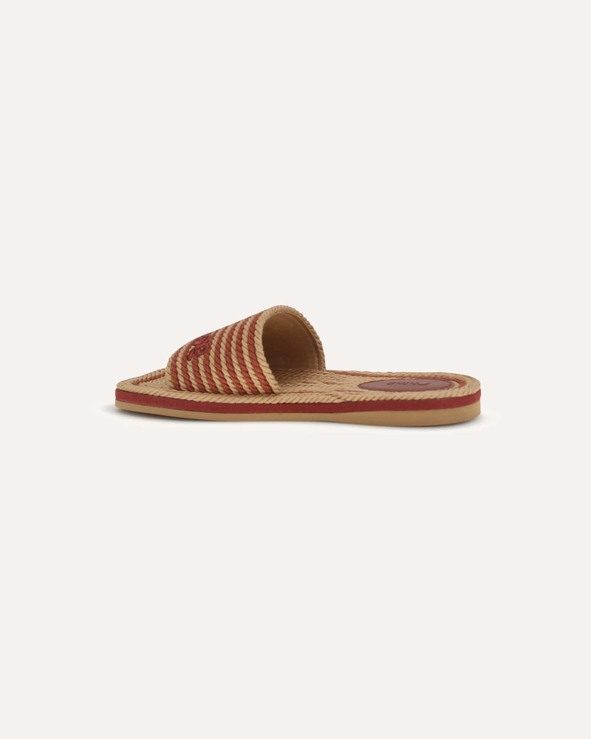 Chloé Raffia Sandals With Wavy Sole