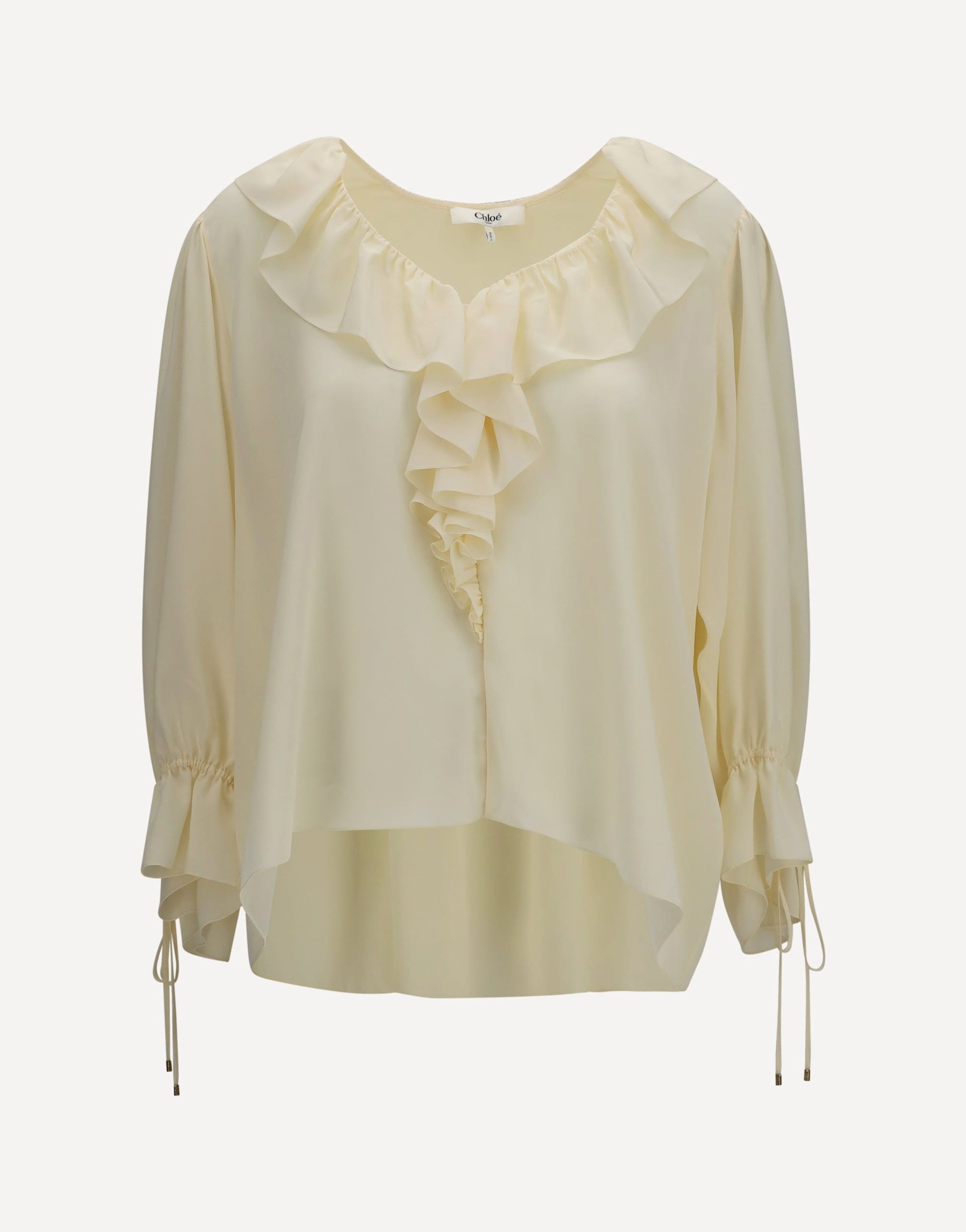 Chloé フリル付きVネックシャツ | Sendegaro JP Chloé フリル付きVネックシャツ | Sendegaro JP