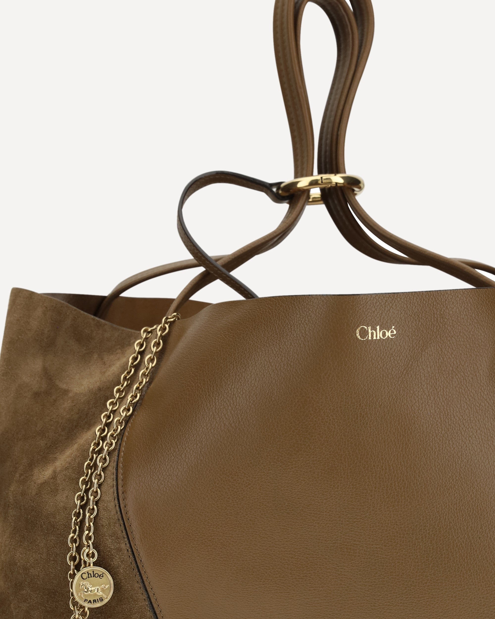 Chloé Spin Tote Bag Grenadine Leather And Suede