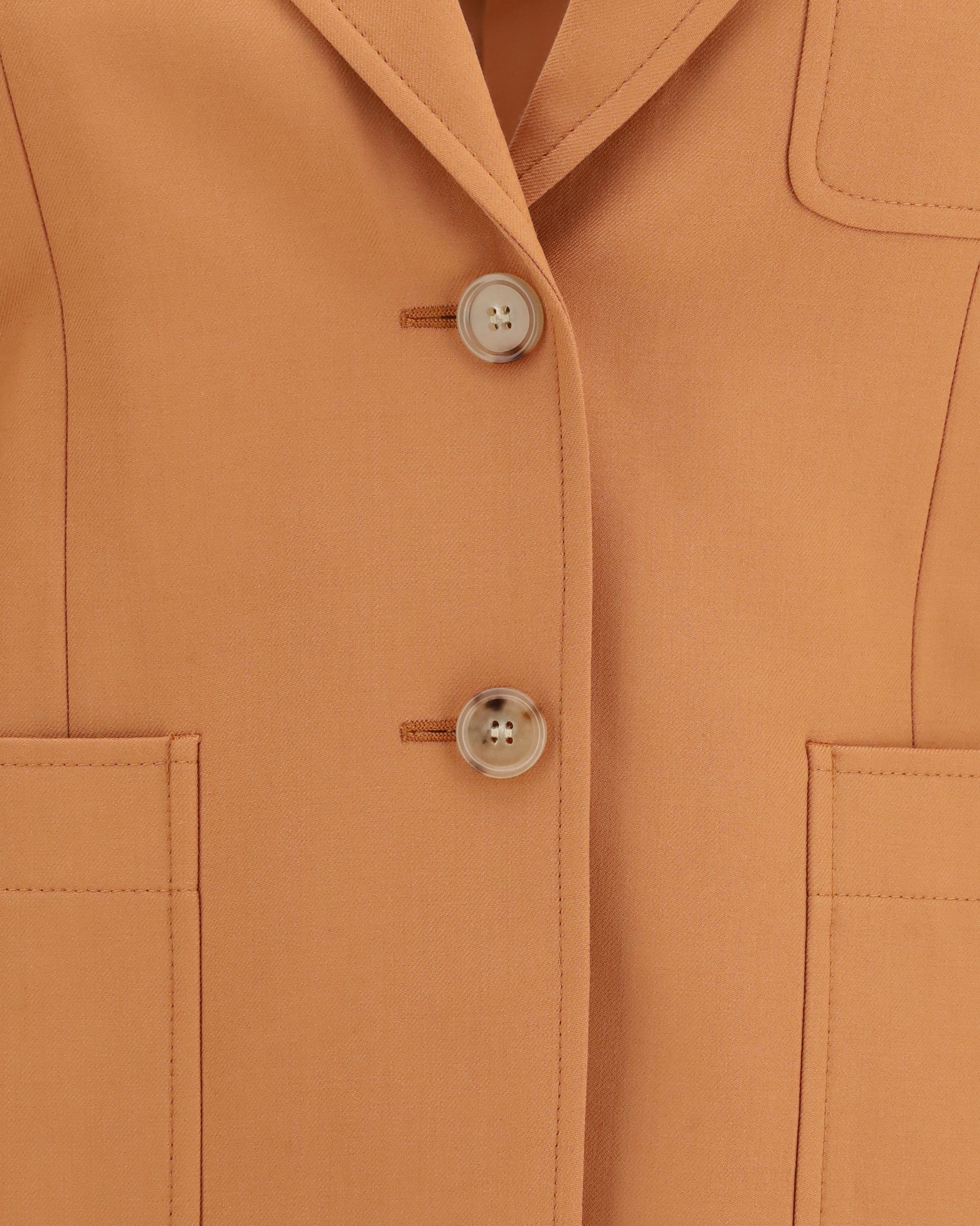 Chloé Straight-Cut Wool Gabardine Blazer Single Breasted