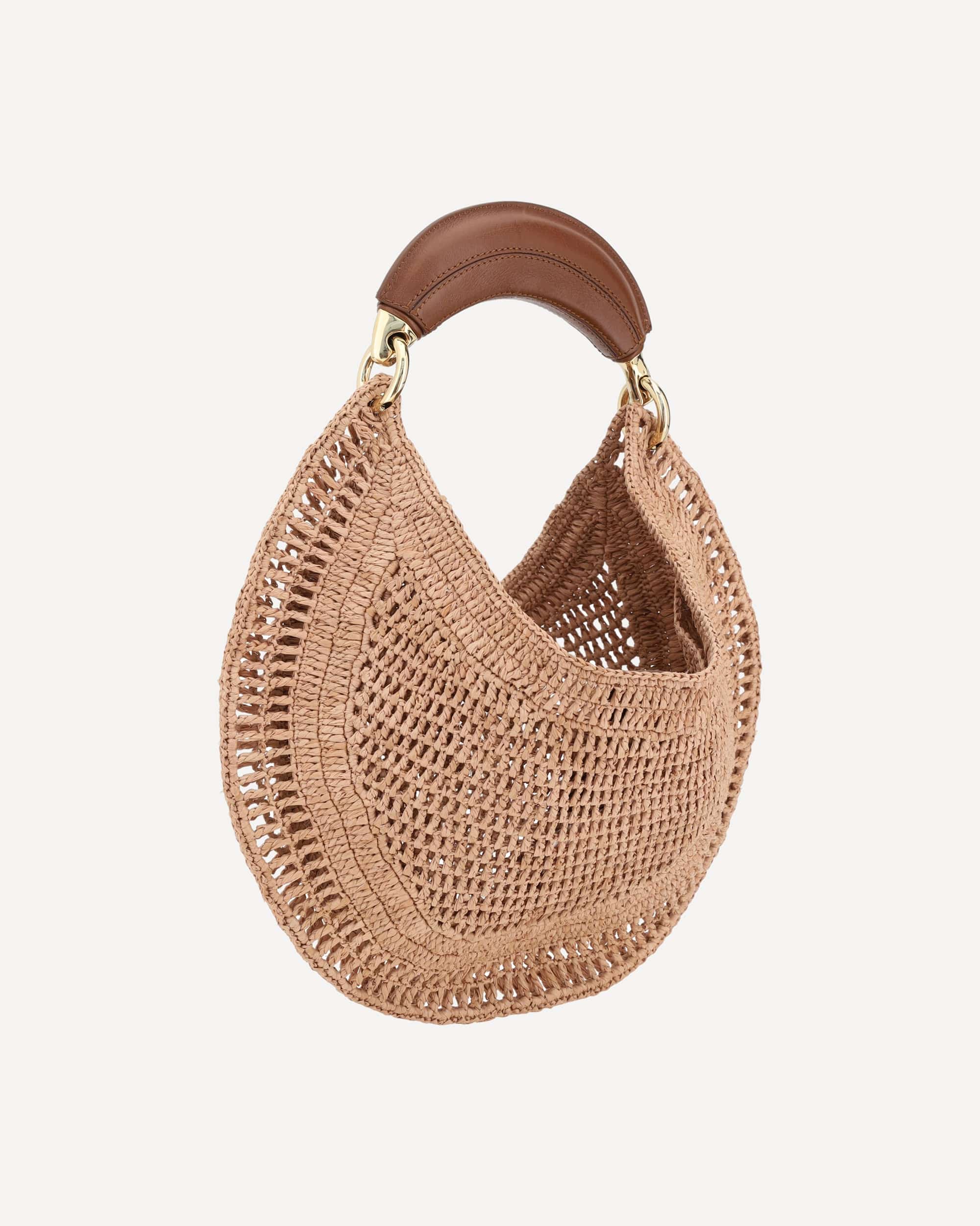 Chloé Summer Banana Raffia Shoulder Bag