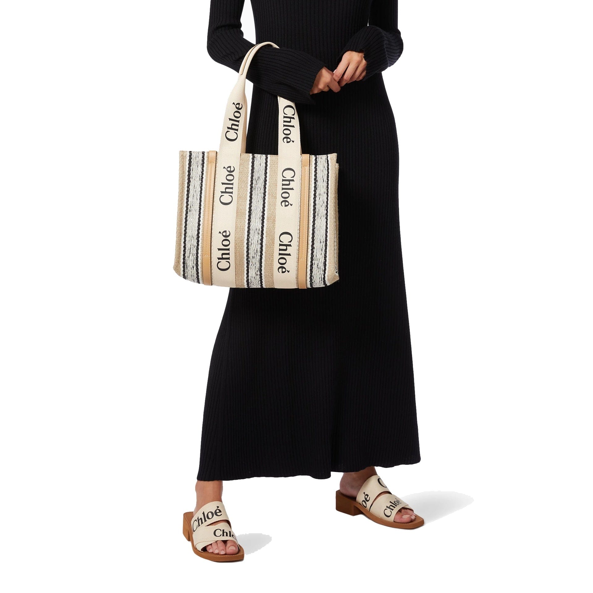 Chloé Woody Medium Linen Tote Bag