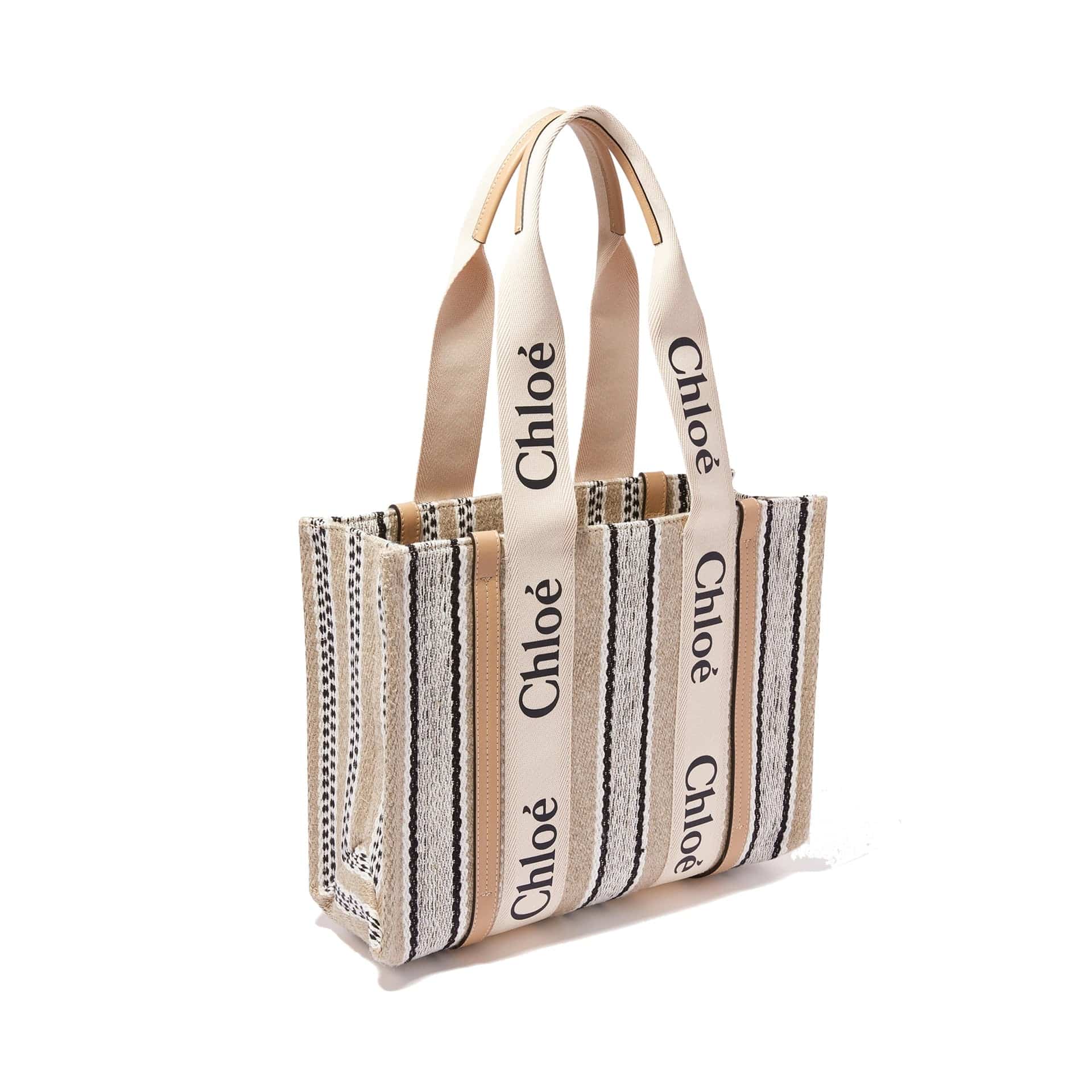 Chloé ウッディ ミディアム リネン トートバッグ | Sendegaro JP