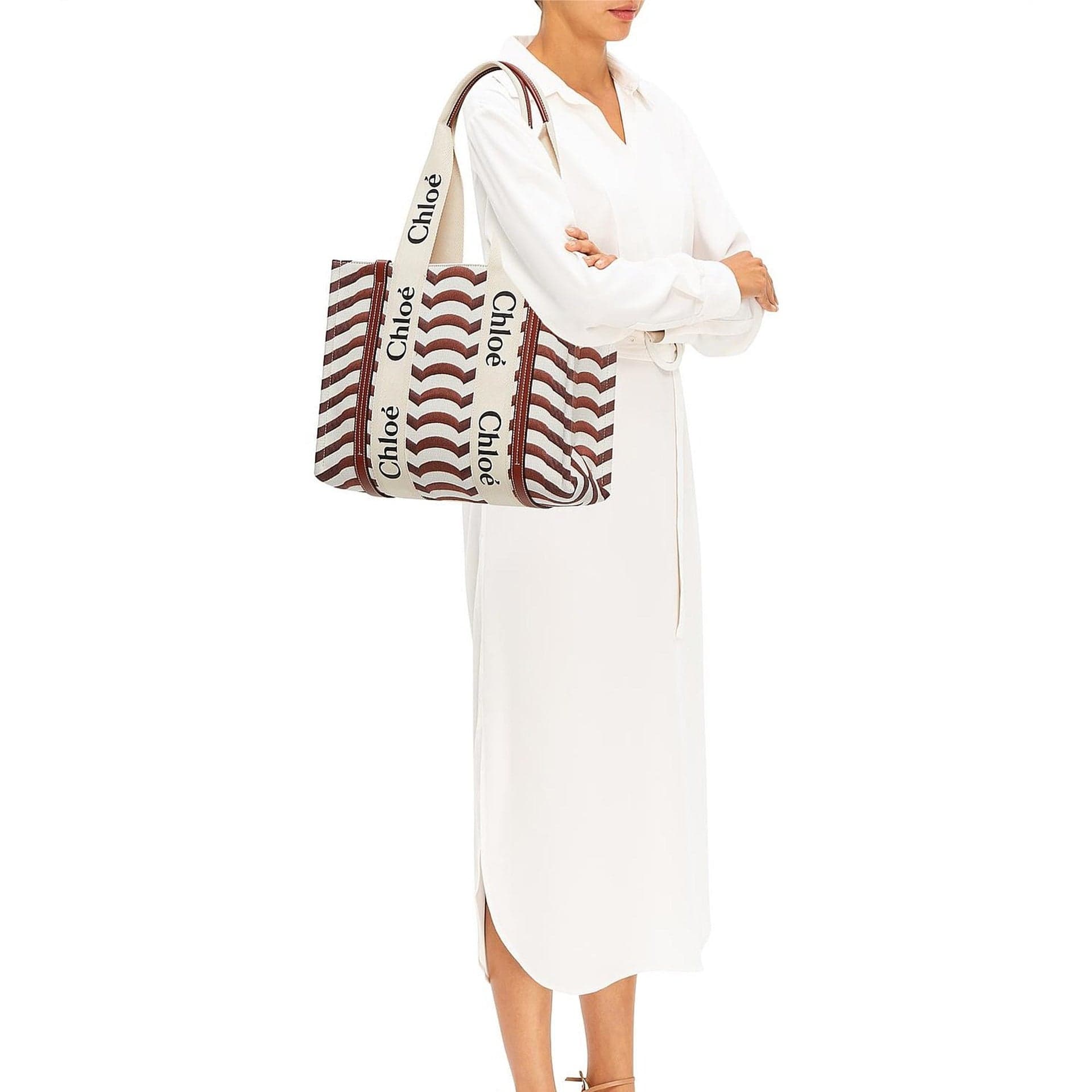Chloé Woody Medium Linen Tote Bag