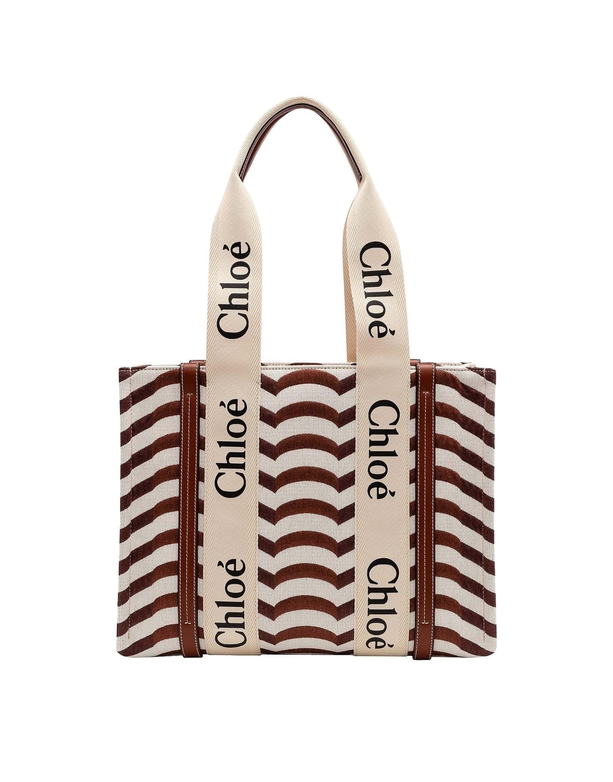 Chloé Woody Medium Linen Tote Bag