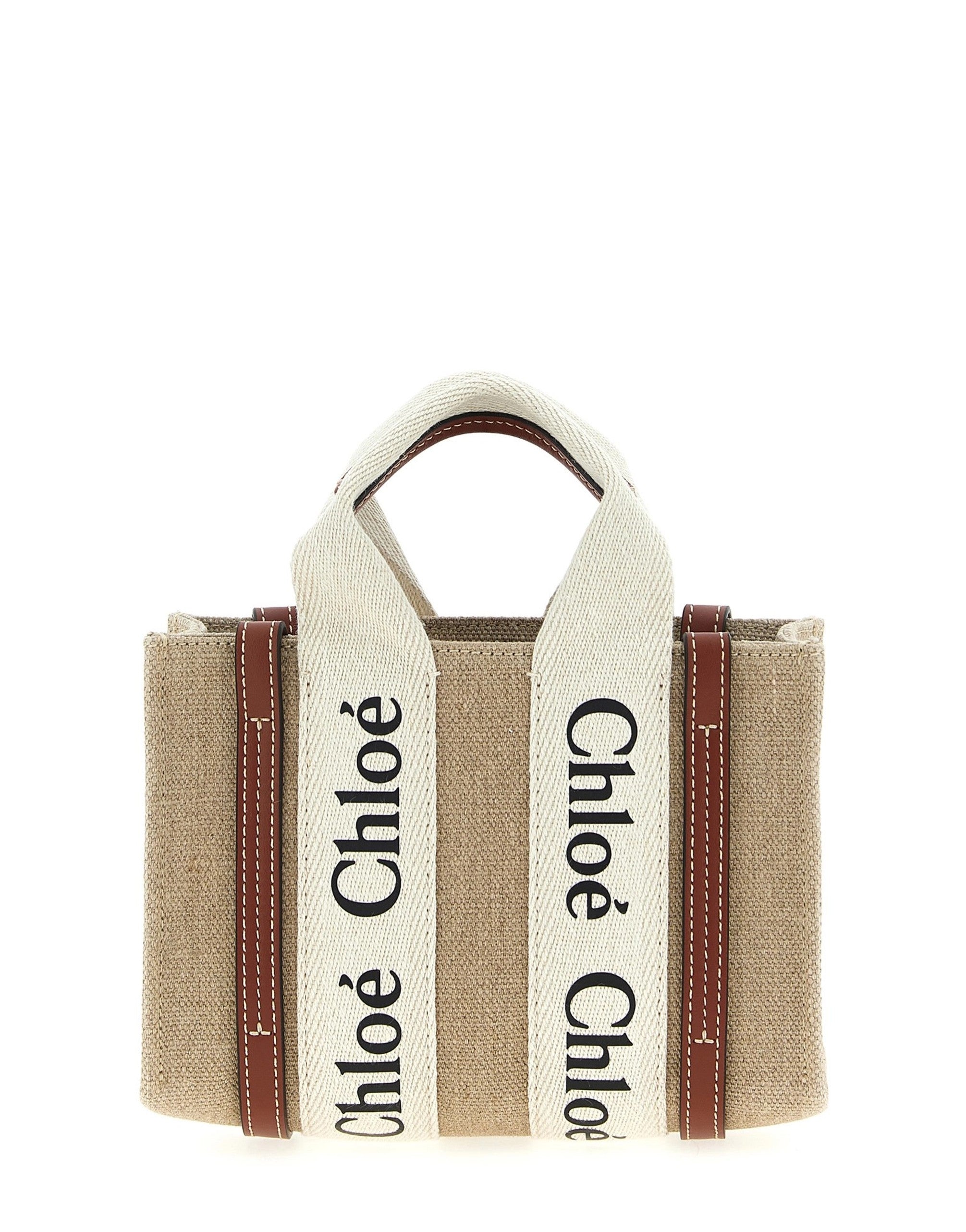 Chloé Woody Mini Handtasche aus Canvas