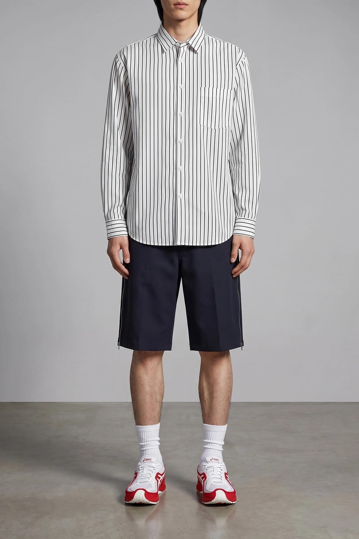 パンツ 26ss COMME des GARCONS SHIRT Zip Shorts Comme Des Garçons Blue Zip Bermuda Shorts | Sendegaro