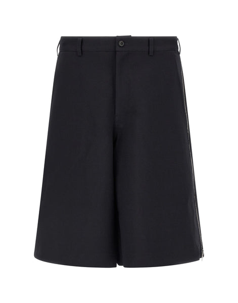 Comme Des Garçons Blue Zip Bermuda Shorts | Sendegaro