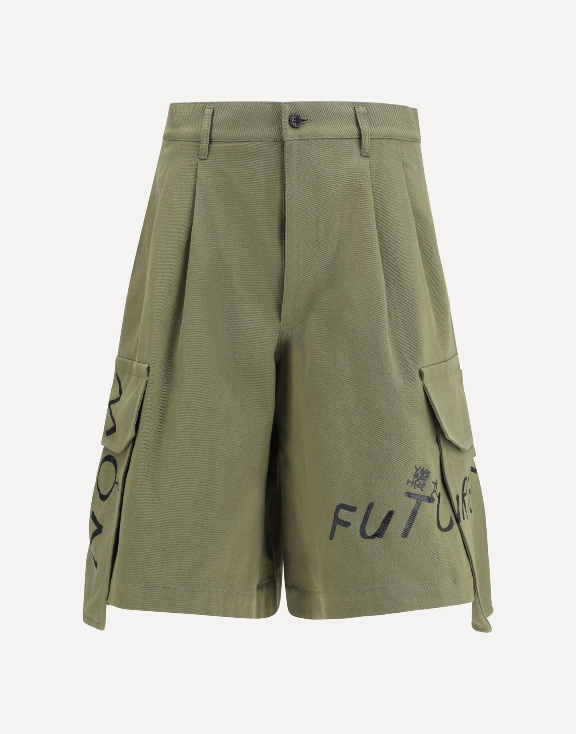 Comme Des Garçons Cargo Shorts With Print