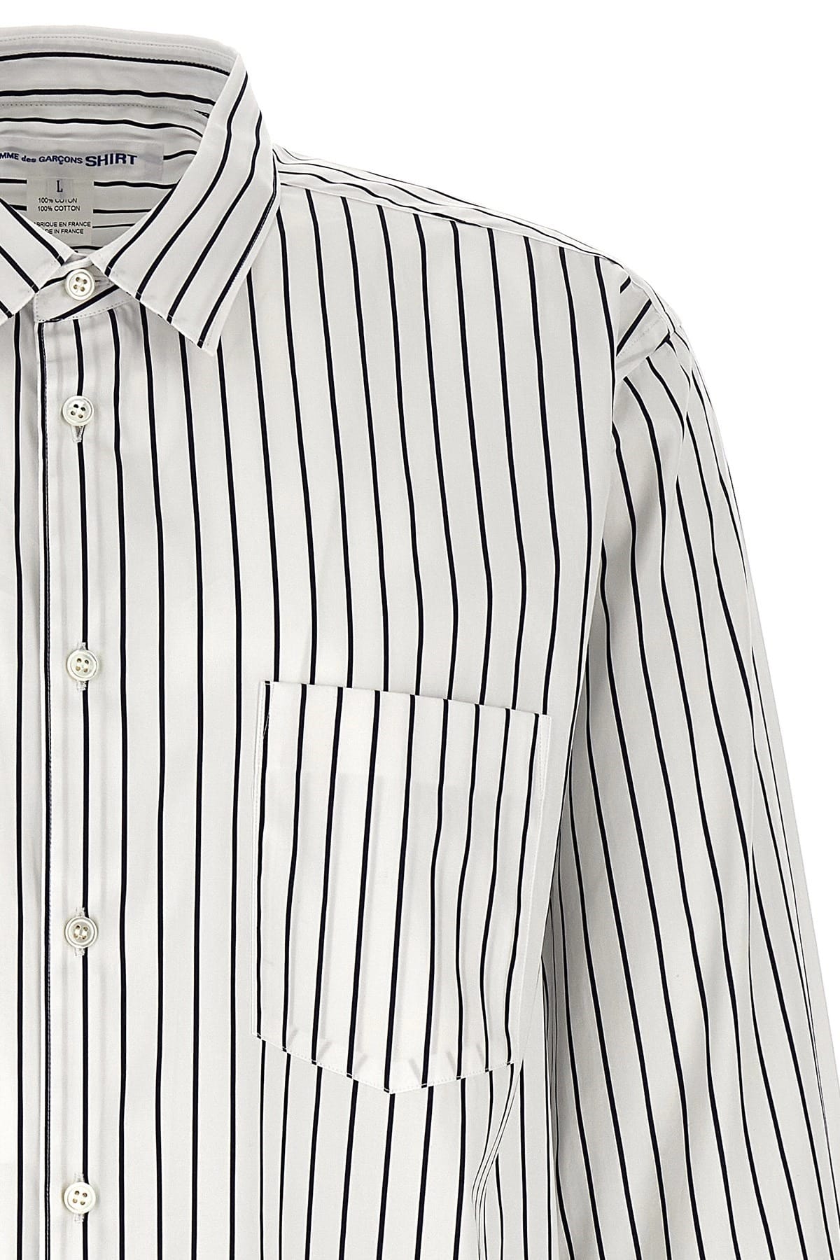 Comme Des Garçons Comme Des Garçons Striped Cotton Poplin Shirt