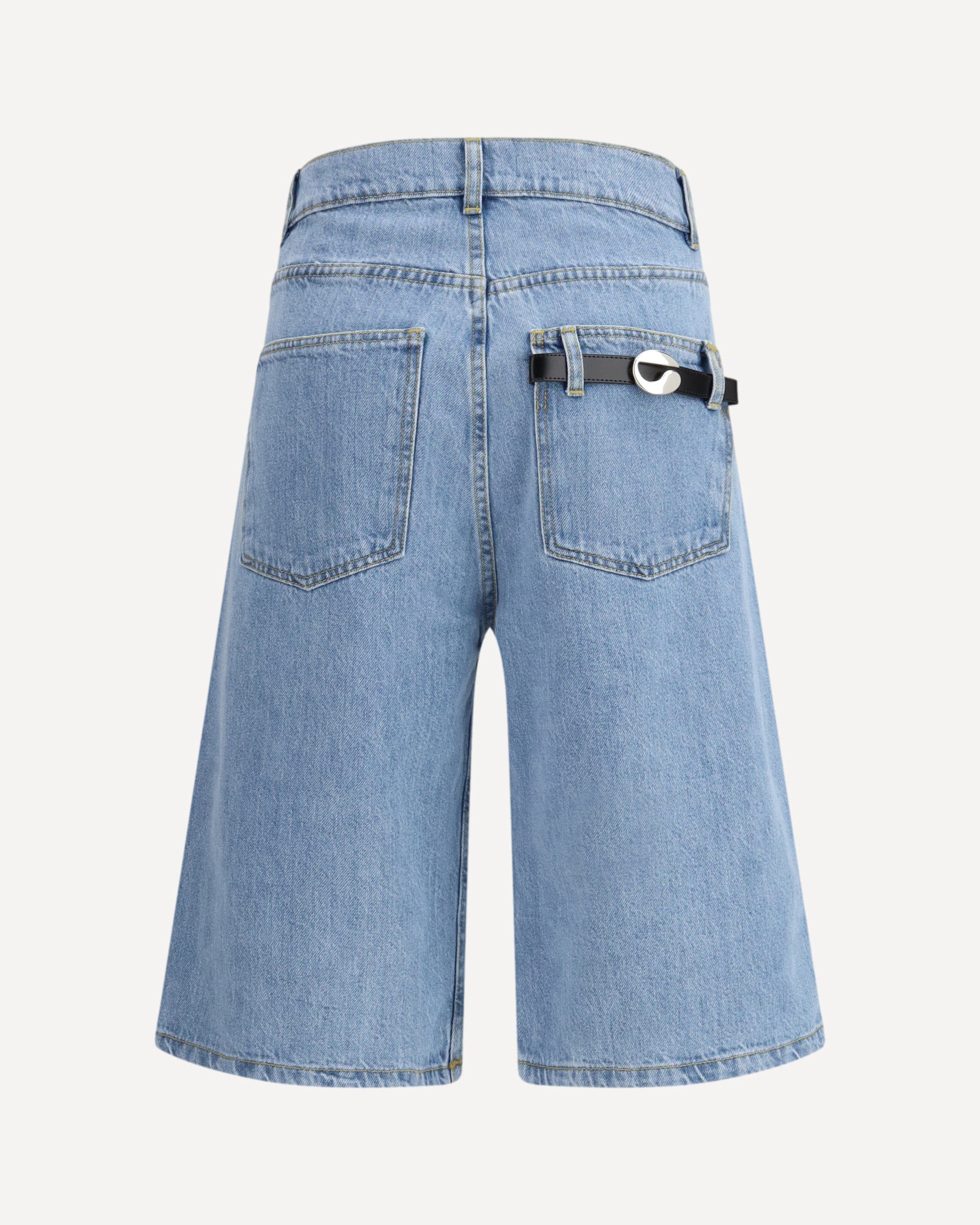Coperni Denim Bermuda Shorts With Belt Buckle - alternate view