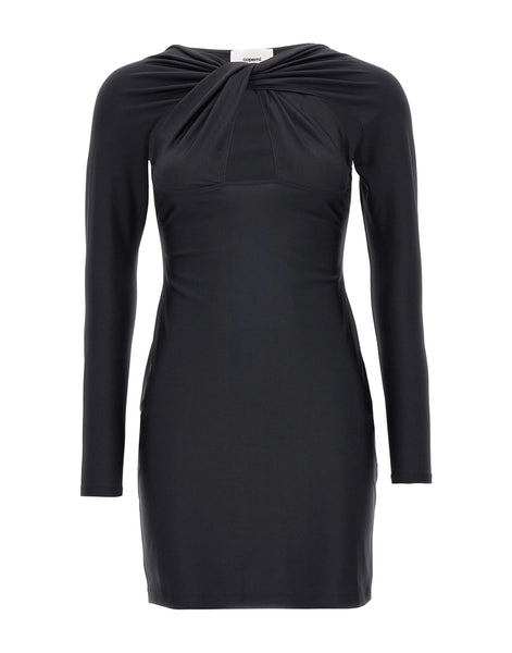 twisted cut-out mini dress in black Sleeveless Twisted Front Cut Out Side Detail Mini Dress In Black | EGO US
