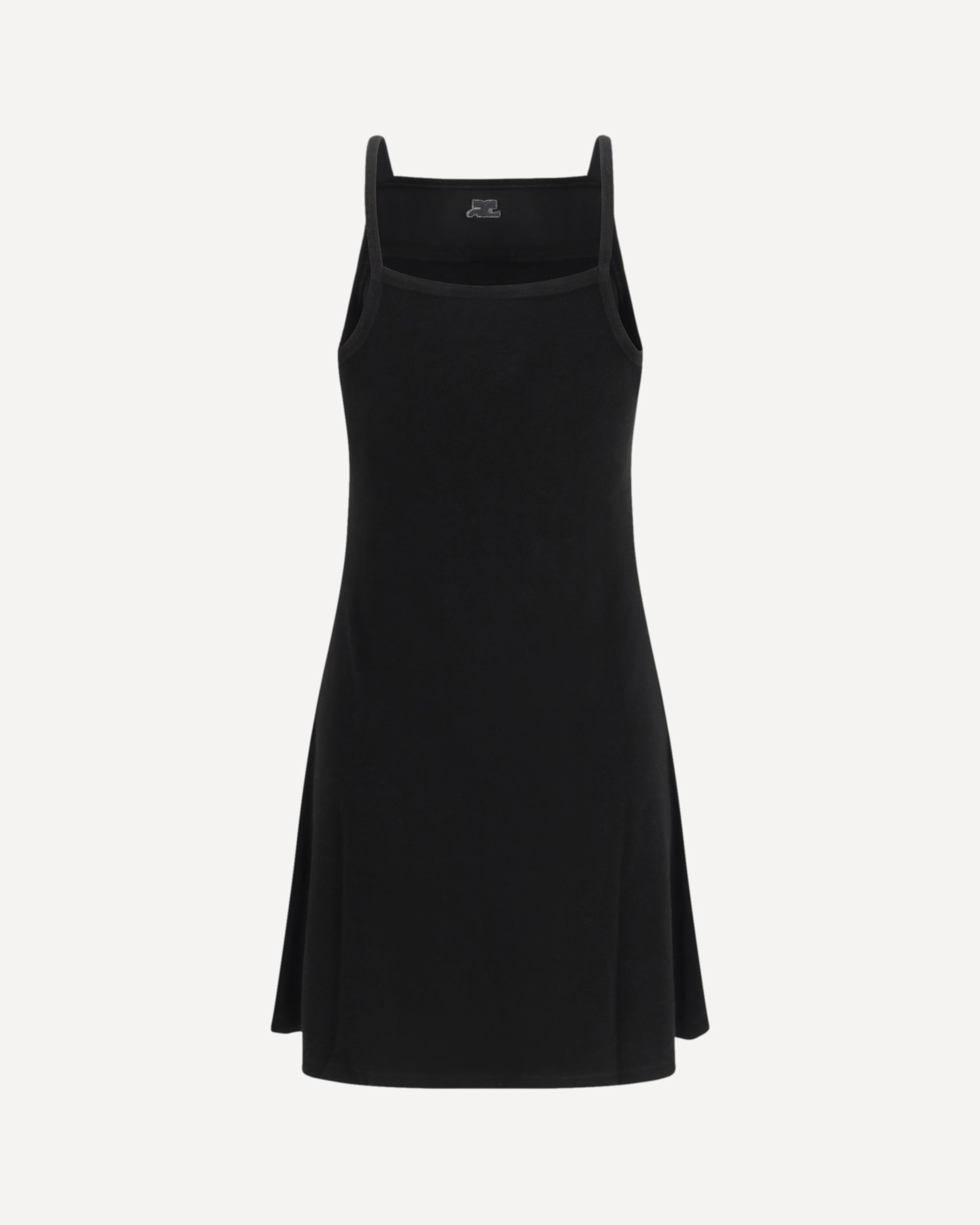 Courrèges Logo Square Neck Sleeveless Mini Dress
