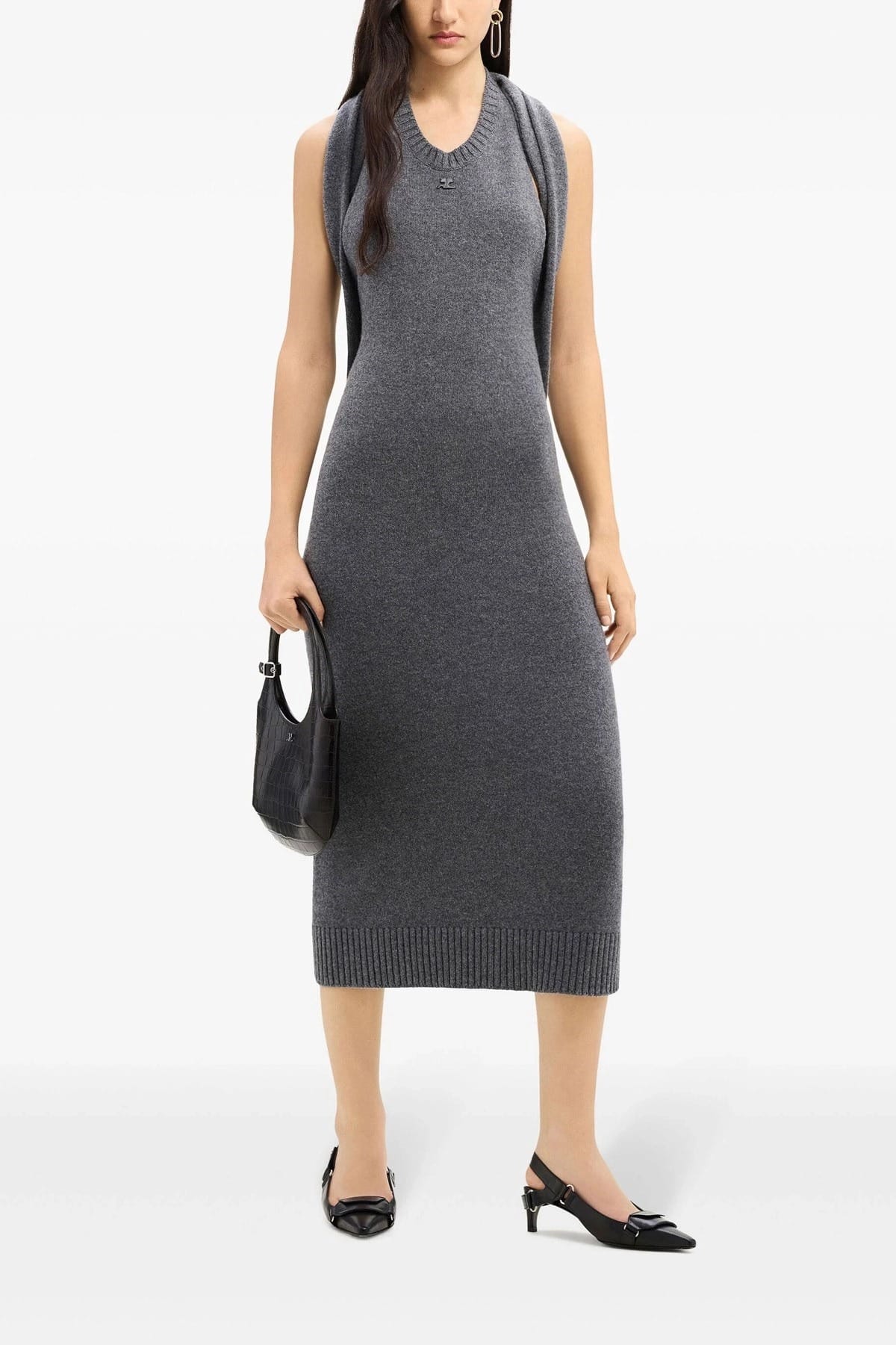 Courrèges Over The Shoulder Drapè Dress - alternate view