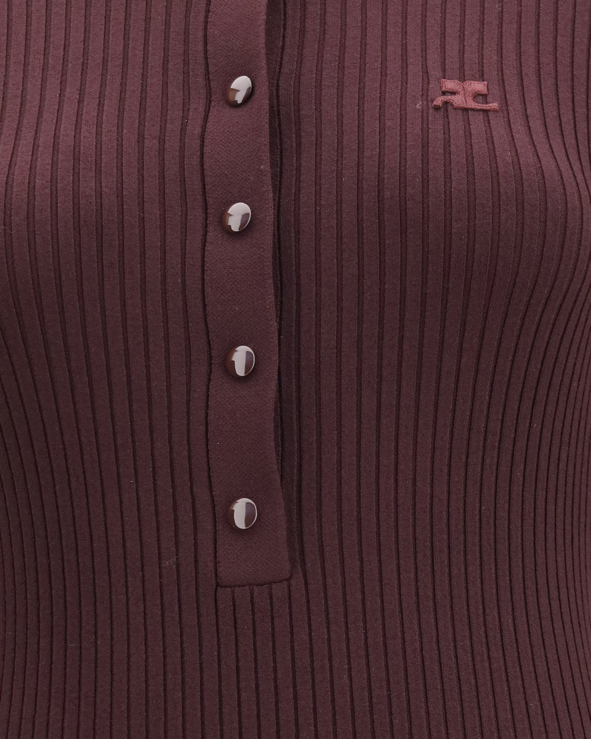 Courrèges Rib Knit Polo Long Dress