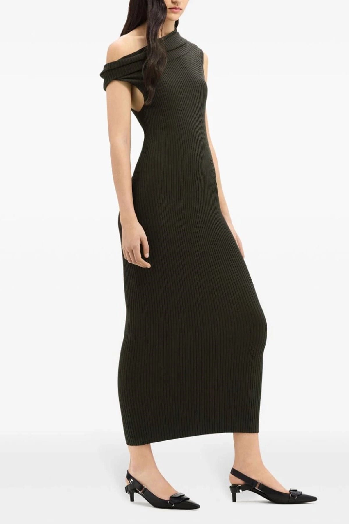 Courrèges Twist Rib Knit Long Dress - alternate view