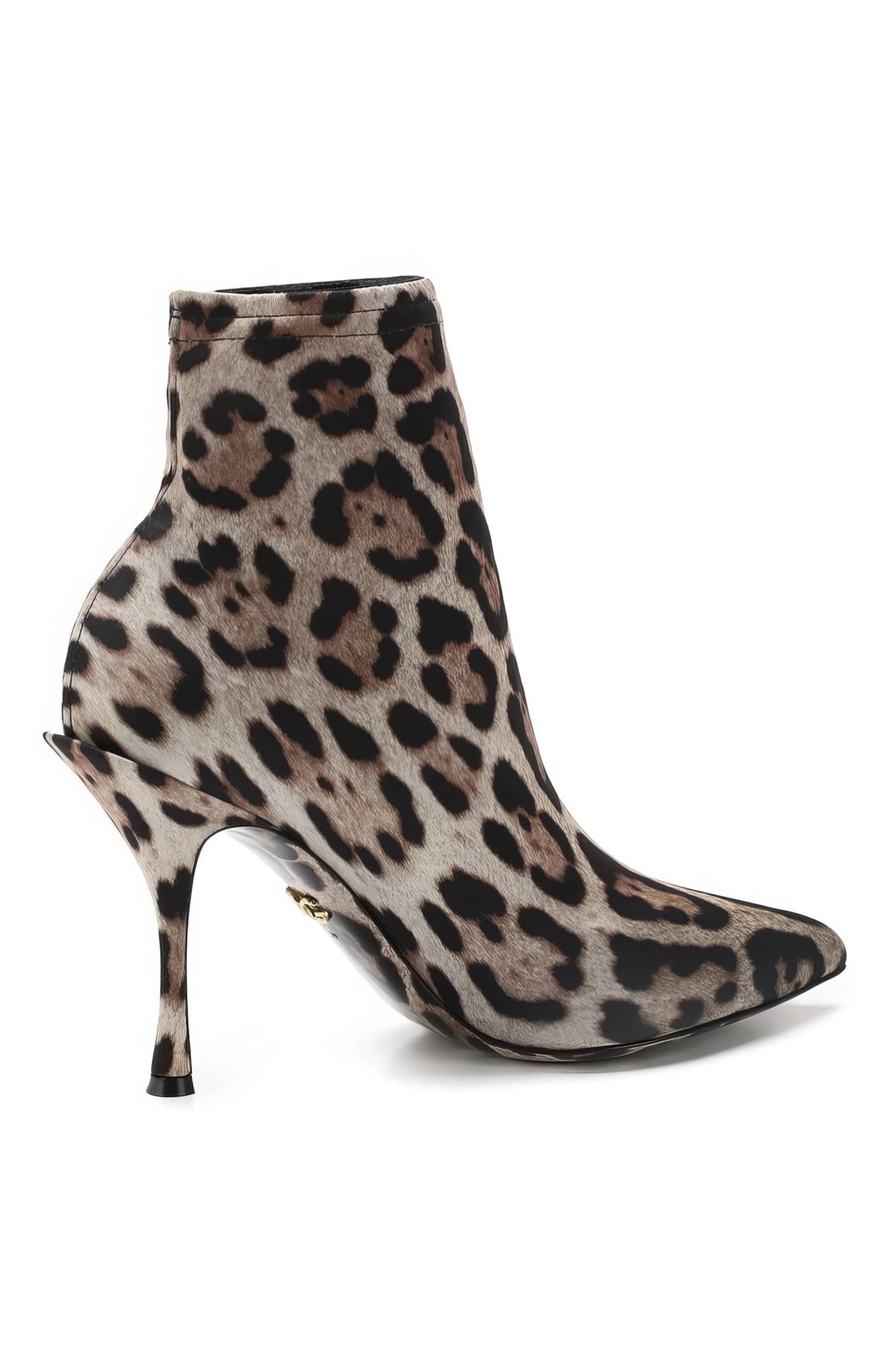 Leopard-Druckstiefel mit hohen Heelen