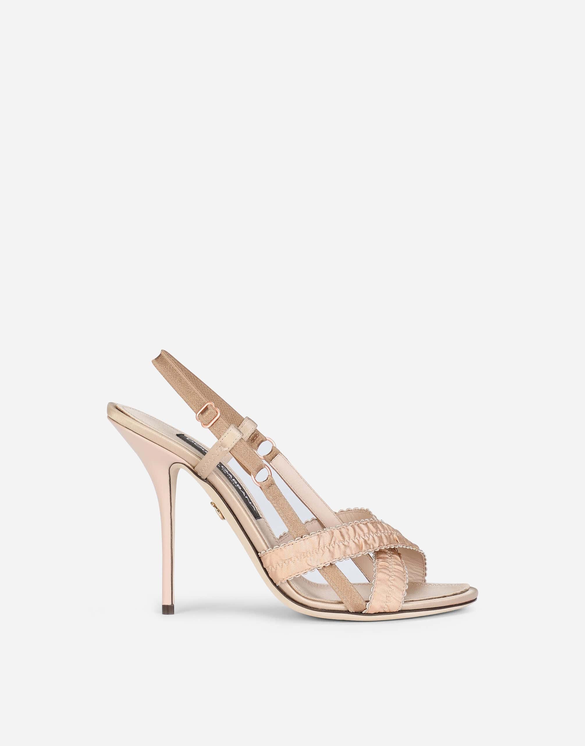 Dolce & Gabbana 105mm Crossover-Strap Satin Sandals