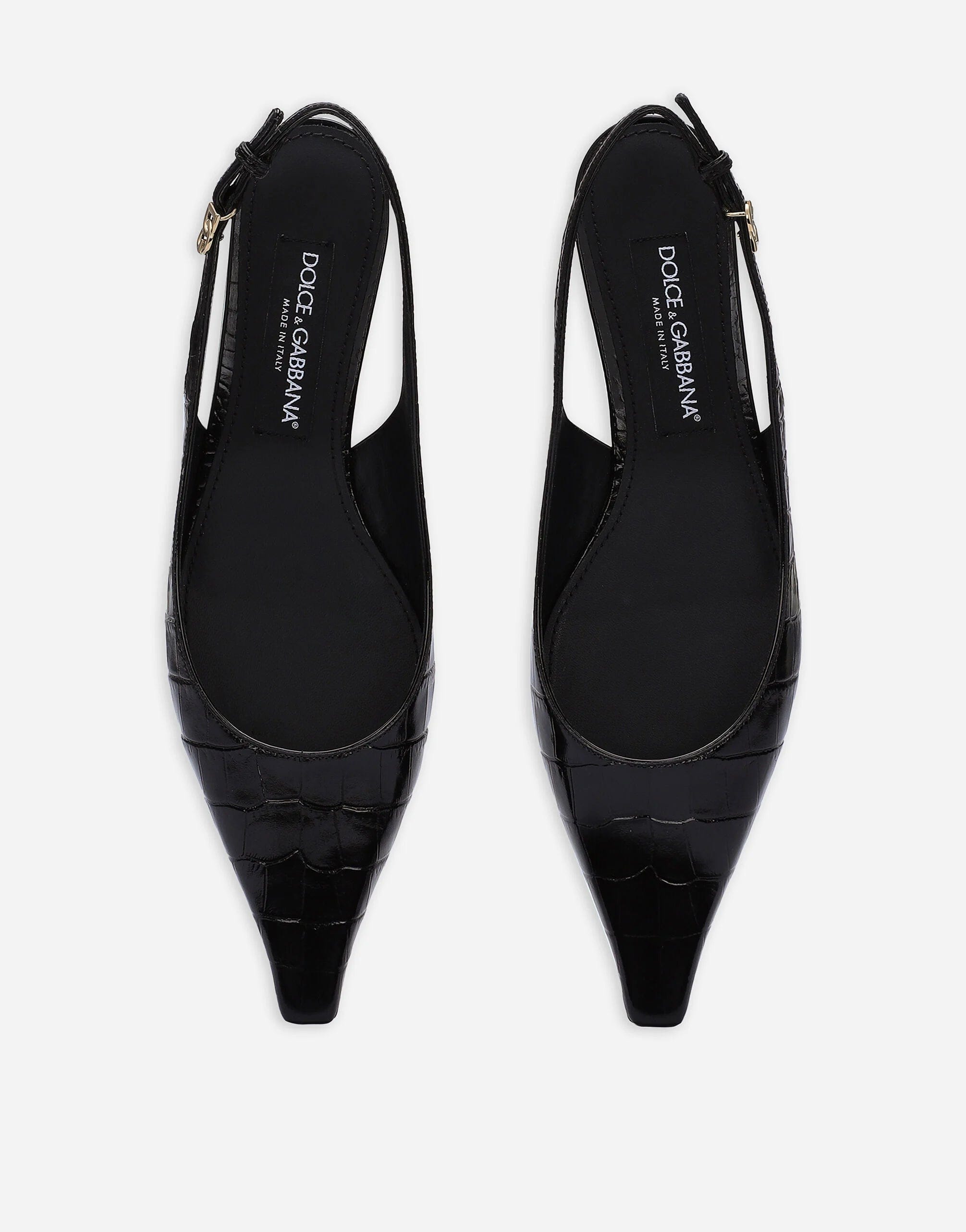 Dolce & Gabbana 40mm Croc-Effect Slingback Pumps