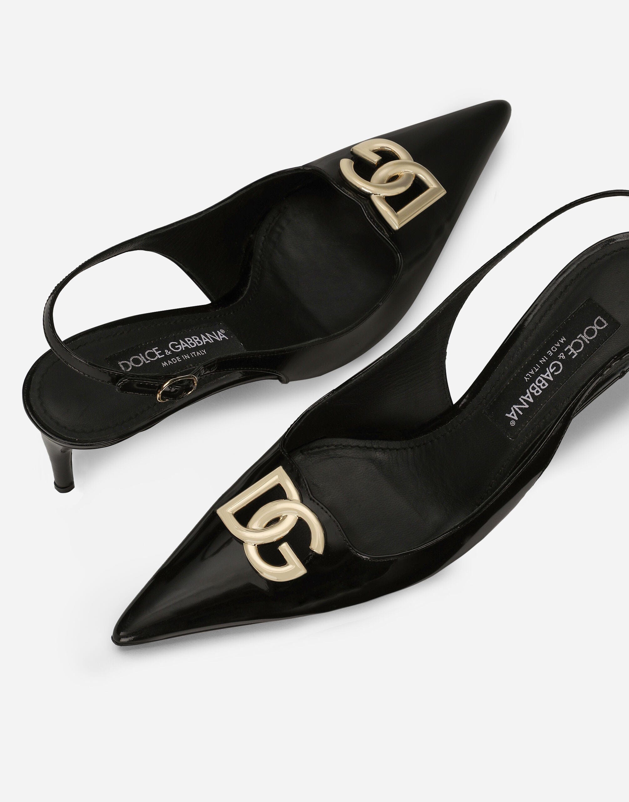 Dolce & Gabbana 60mm Logo-Plaque Slingback Pumps