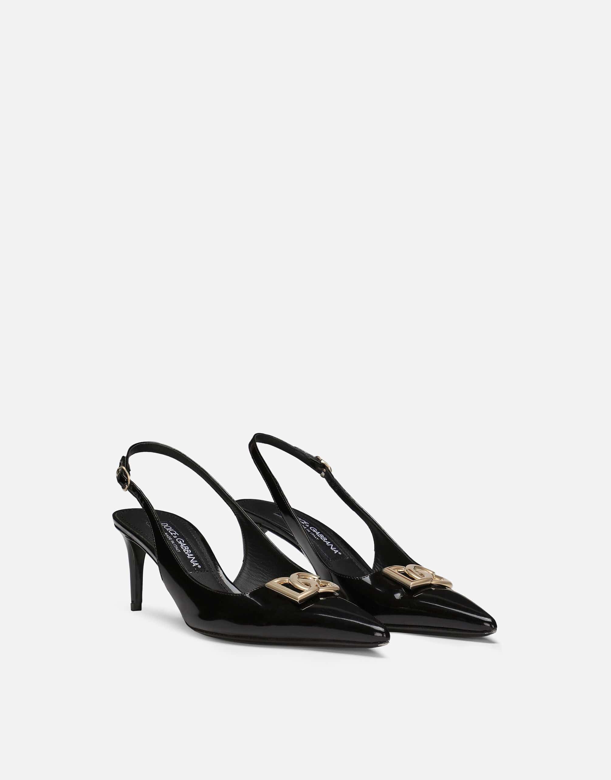 Dolce & Gabbana 60mm Logo-Plaque Slingback Pumps