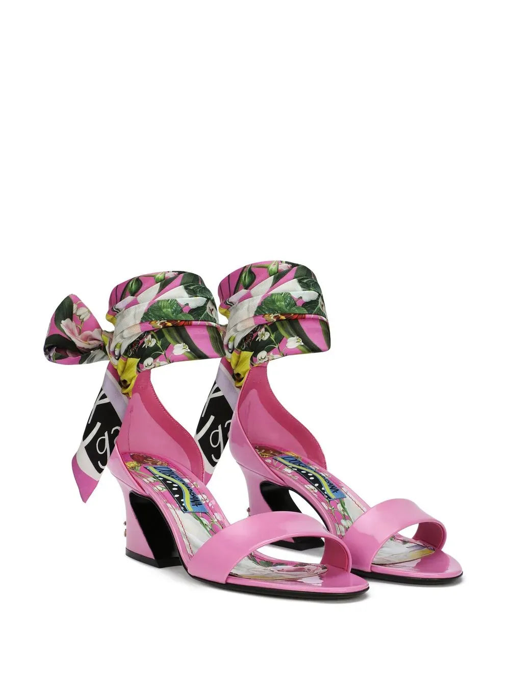 Dolce & Gabbana 60mm Scarf-Detail Leather Sandals