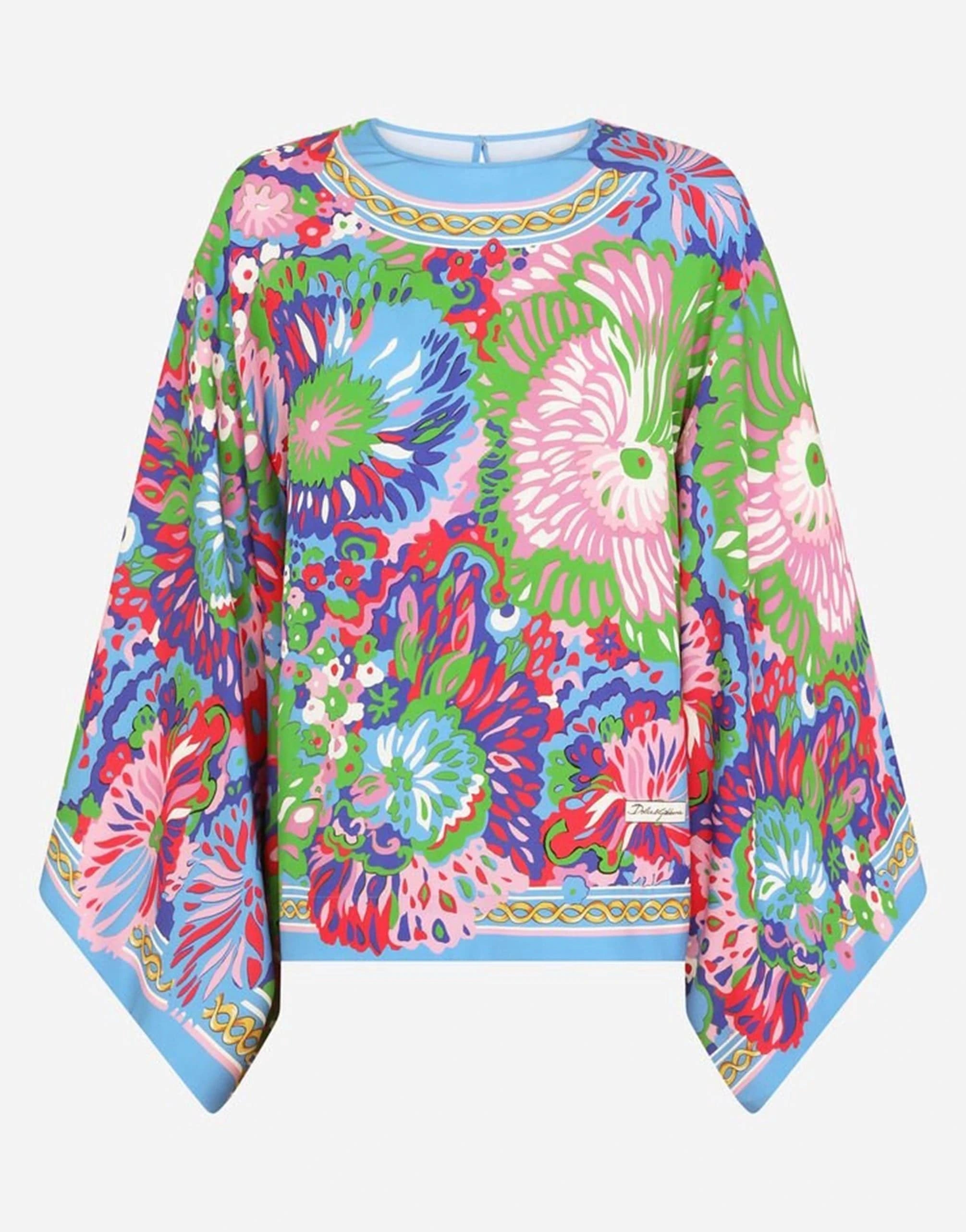 Dolce & Gabbana 60s-Print Charmeuse Blouse | Sendegaro JP
