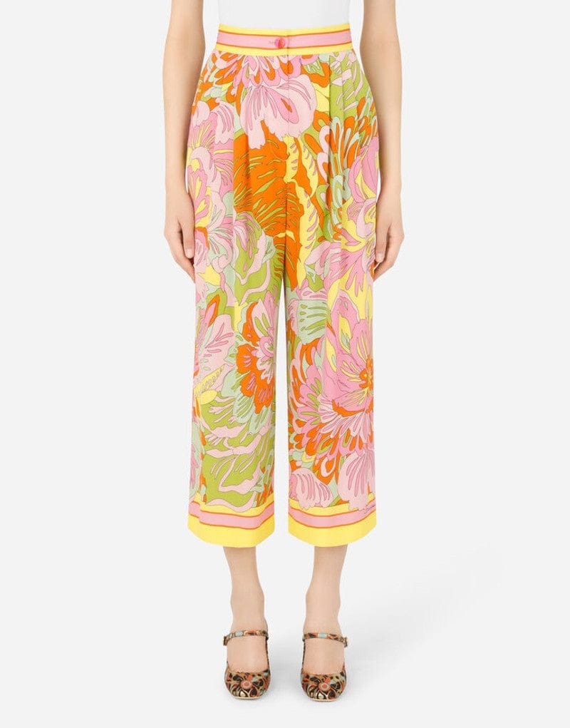 Dolce & Gabbana 60s-Print Charmeuse Trousers
