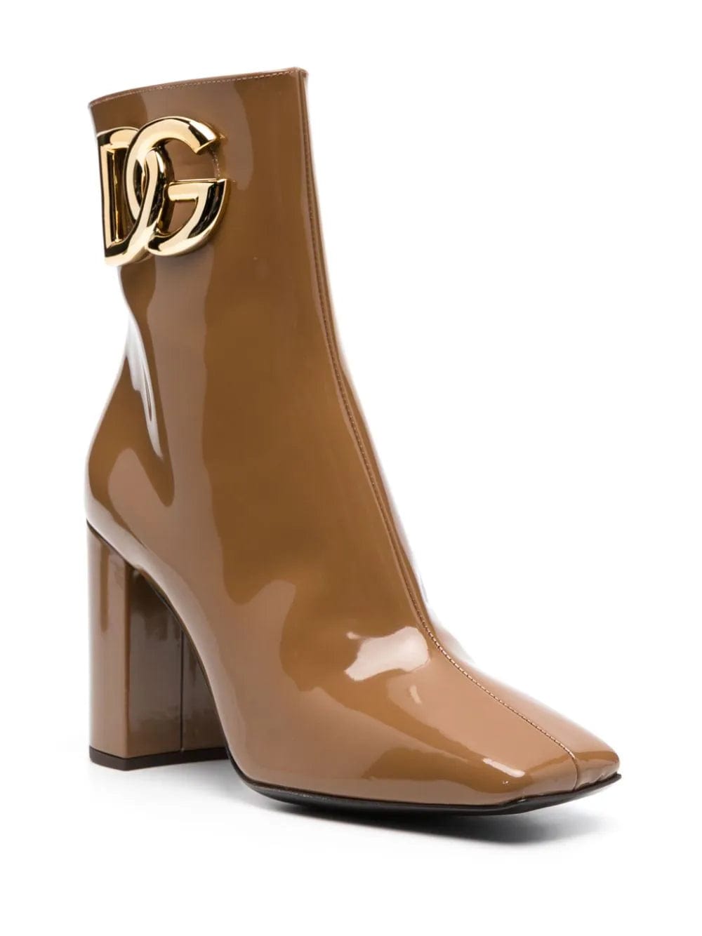 Dolce & Gabbana 90mm Logo-Plaque Leather Boots