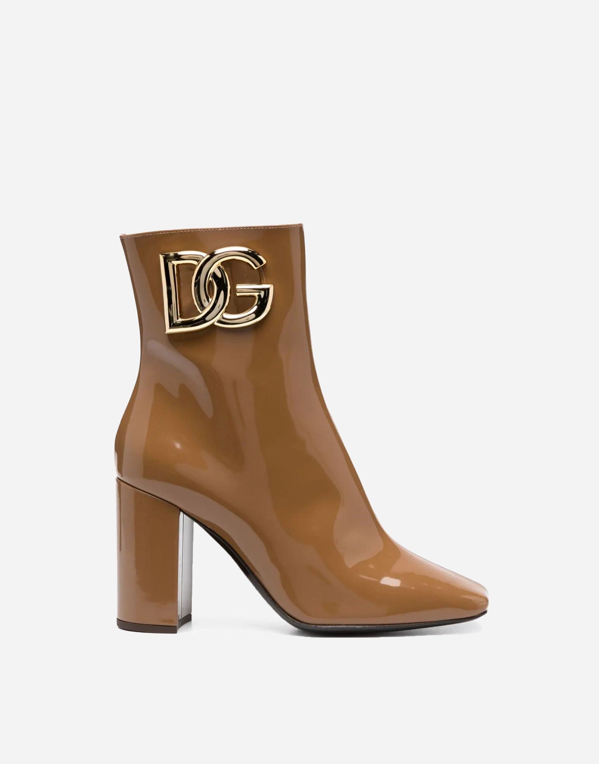 Dolce & Gabbana 90mm Logo-Plaque Leather Boots