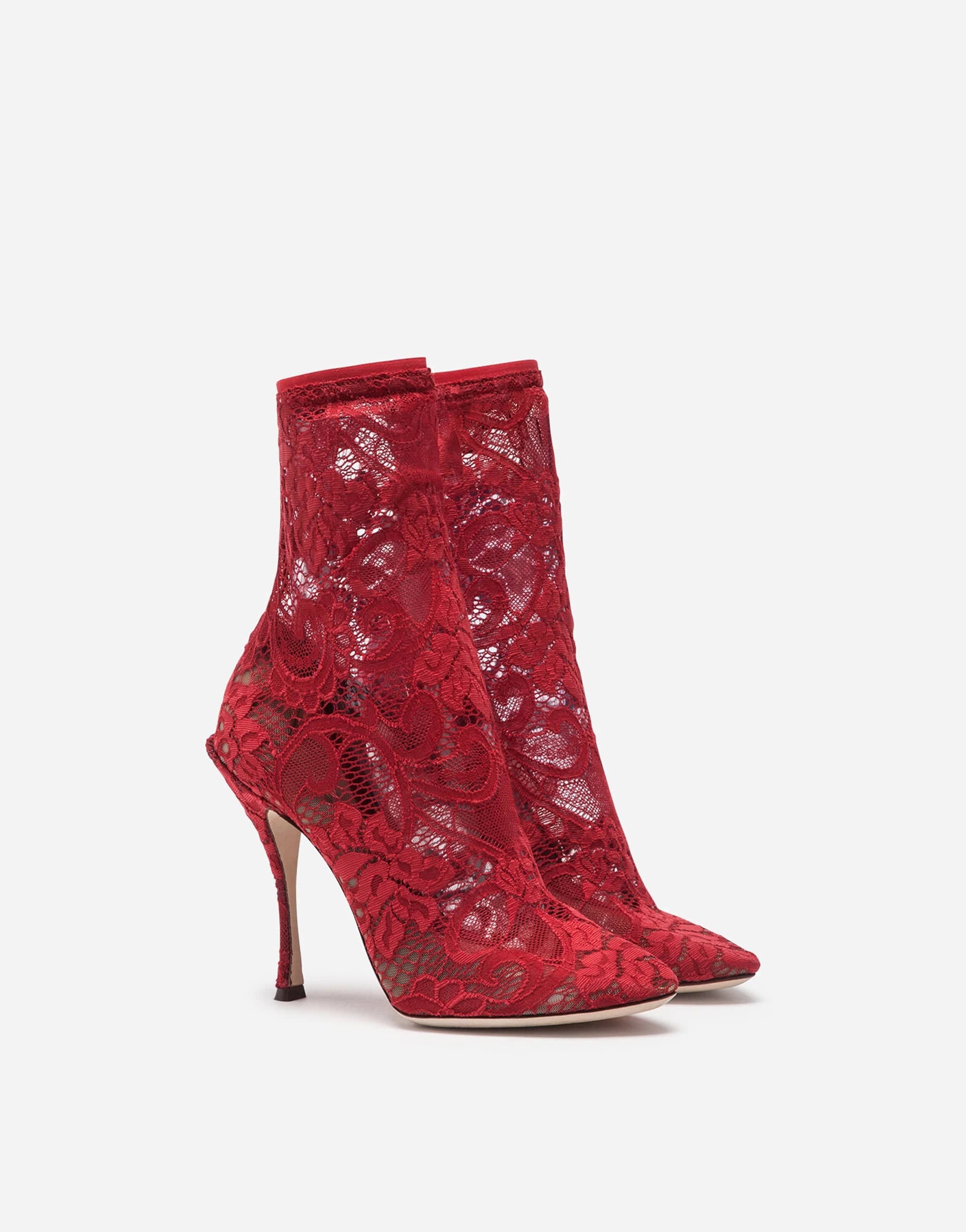 Dolce & Gabbana 90mm Stretch Lace Sock Boots