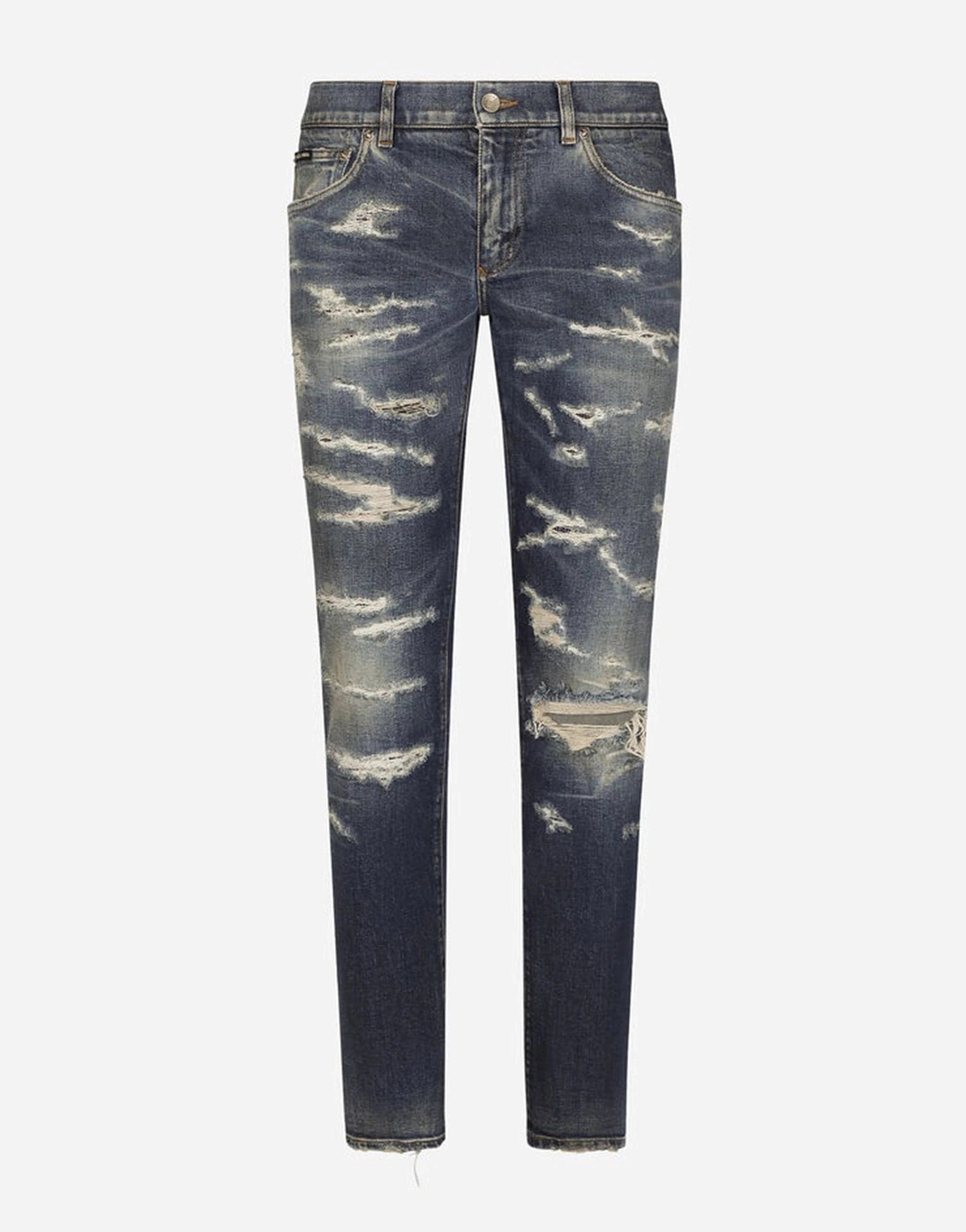 Dolce & Gabbana Abrasion Details Skinny Stretch Denim Jeans