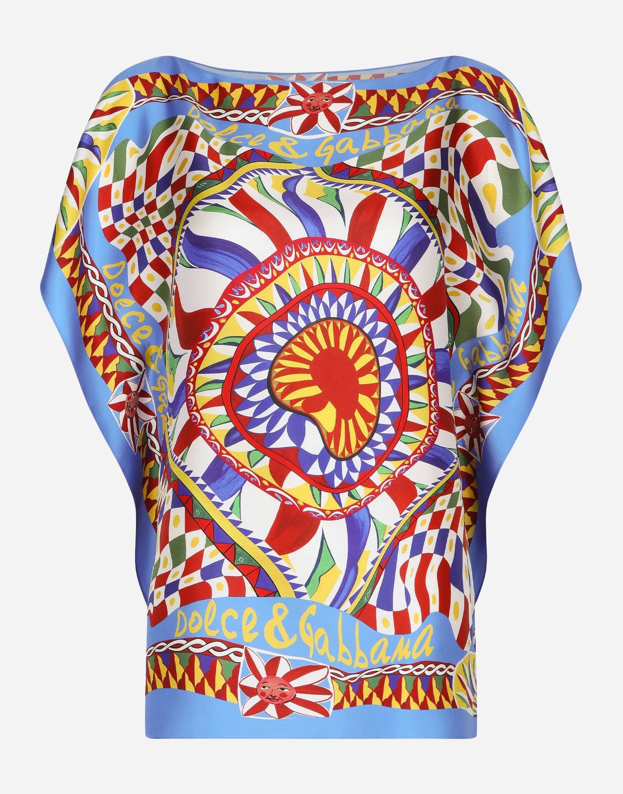 Dolce & Gabbana Abstract-Print Silk Blouse